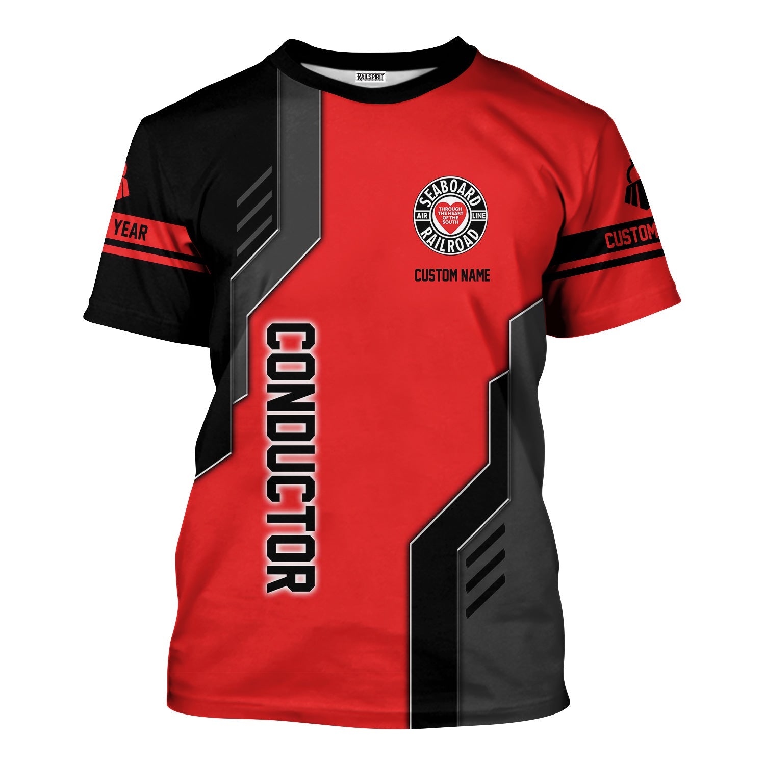 Railspirit Personalized Seaboard Air Line Railroad T-Shirt Unique Railway Style with Custom Job Train Shirt