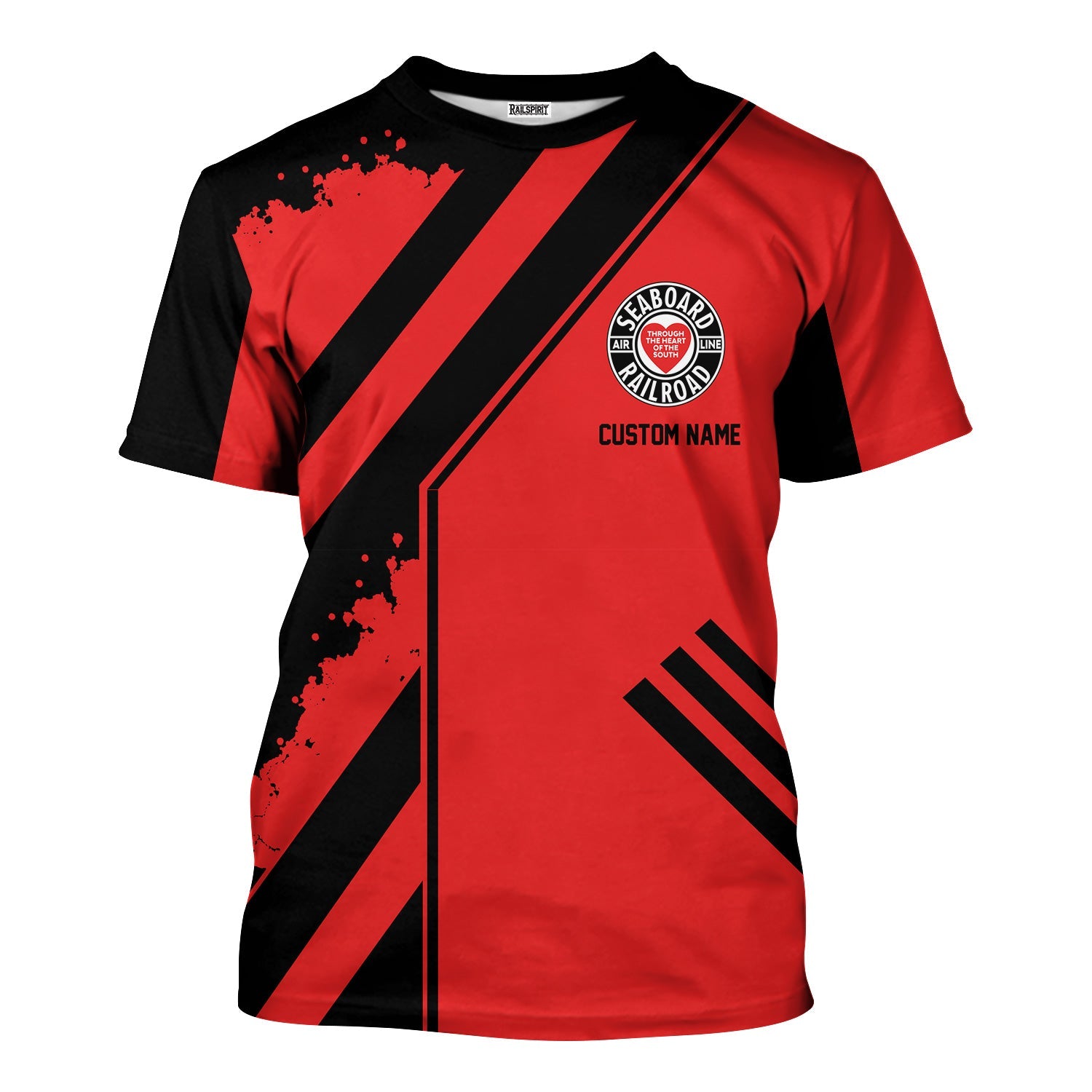 Railspirit Personalized Seaboard Air Line Railroad T-Shirt Locomotive Design Train Shirt for Train Enthusiast