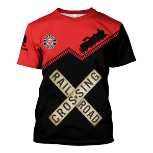 Railspirit Personalized Seaboard Air Line Railroad T Shirt Railroad Crossing DL&W Printed Train Track Shirt