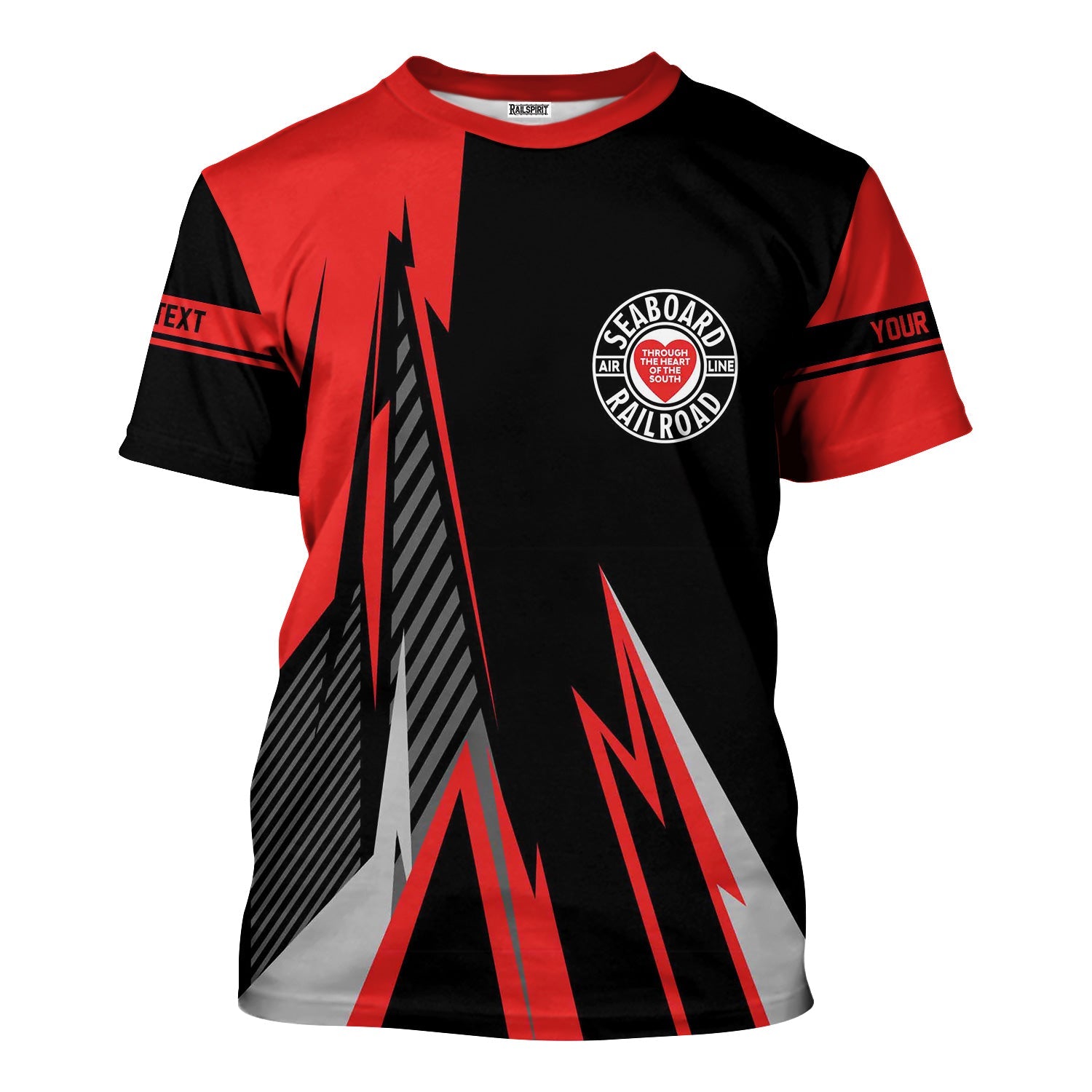 Railspirit Personalized Seaboard Air Line Railroad T-Shirt Lightning-Inspired Railway Style Shirt For Train Lovers