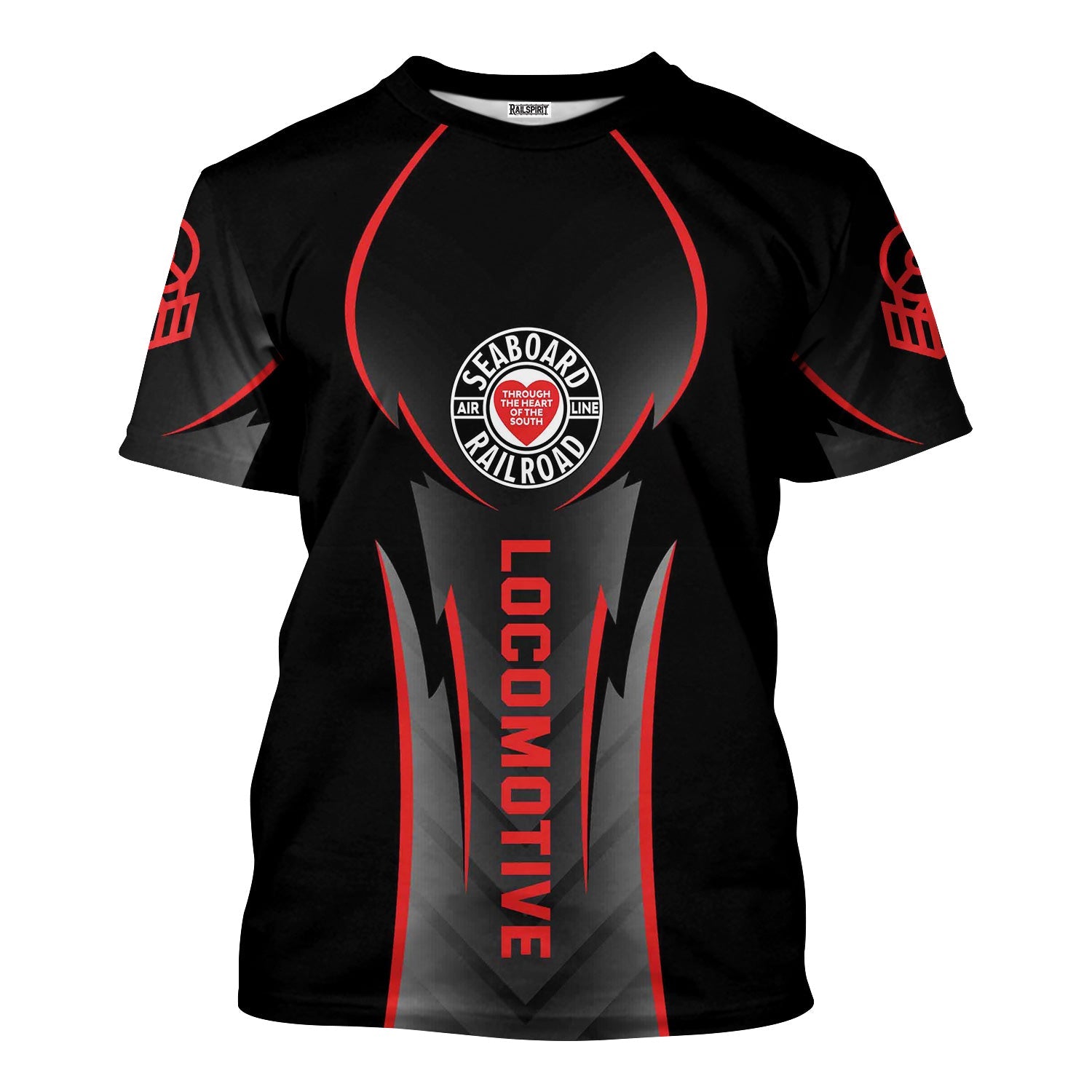 Railspirit Personalized Seaboard Air Line Railroad T-Shirt Striking Line Style Train Shirt For Locomotive Lovers