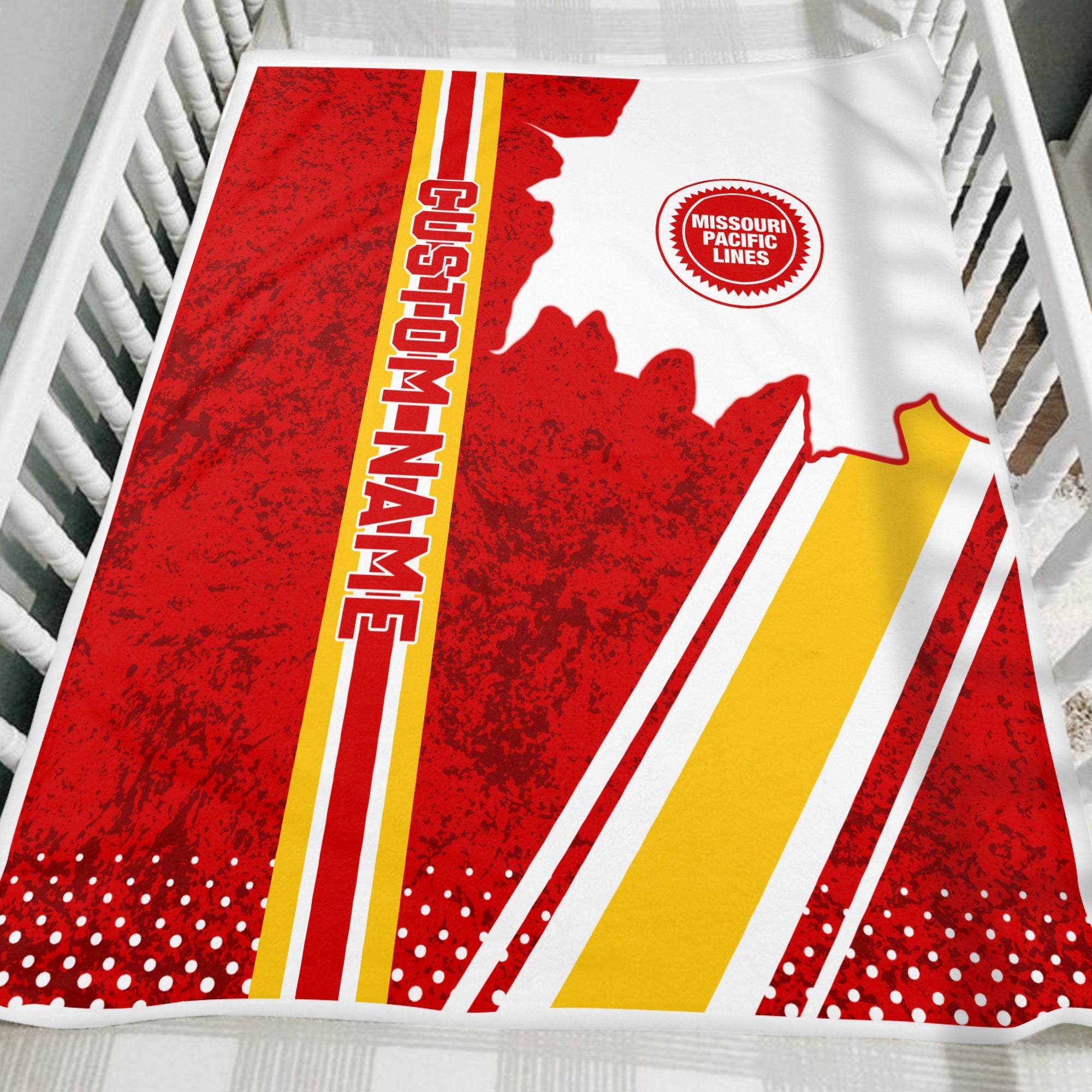 Railspirit Personalized Missouri Pacific Railroad Blanket Vintage All Over Printed Blanket