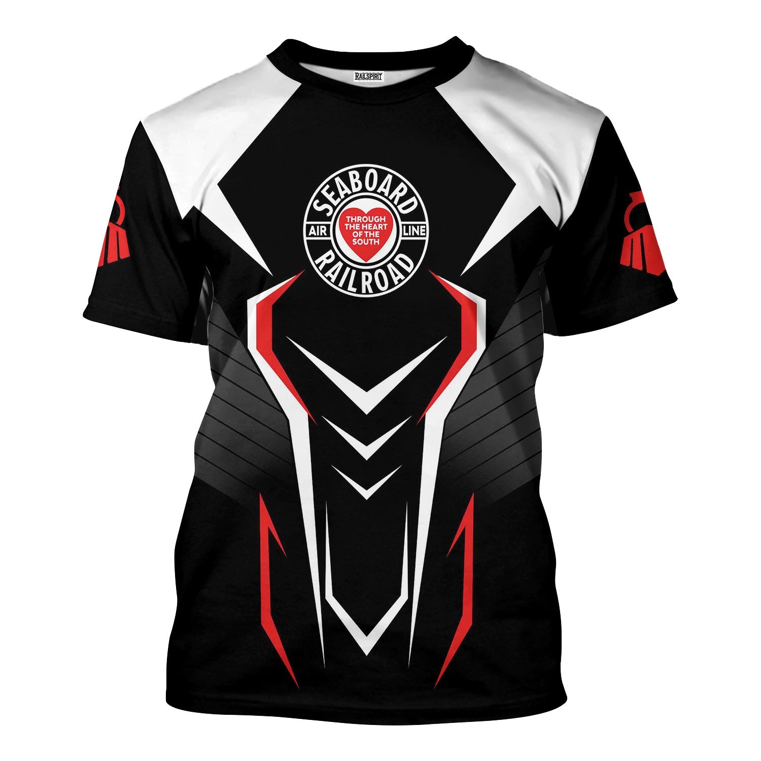 Railspirit Personalized Seaboard Air Line Railroad T-Shirt Dynamic Design Style Perfect Shirt for Train Enthusiasts