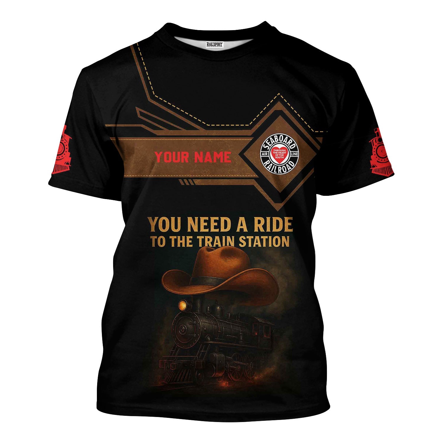 Railspirit Personalized Seaboard Air Line Railroad T-Shirt You Need A Ride To The Train Station Shirt For Train Lovers