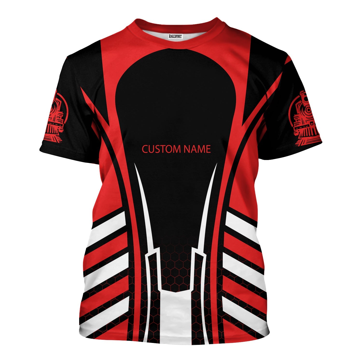 Railspirit Personalized Seaboard Air Line Railroad T-Shirt Striped Railroad Style Train Shirt All Over Print