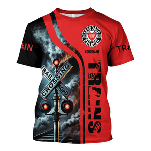 Railspirit Custom Name Seaboard Air Line Railroad T Shirt One Track Mind DL&W American Locomotive Train Shirt All Over Print