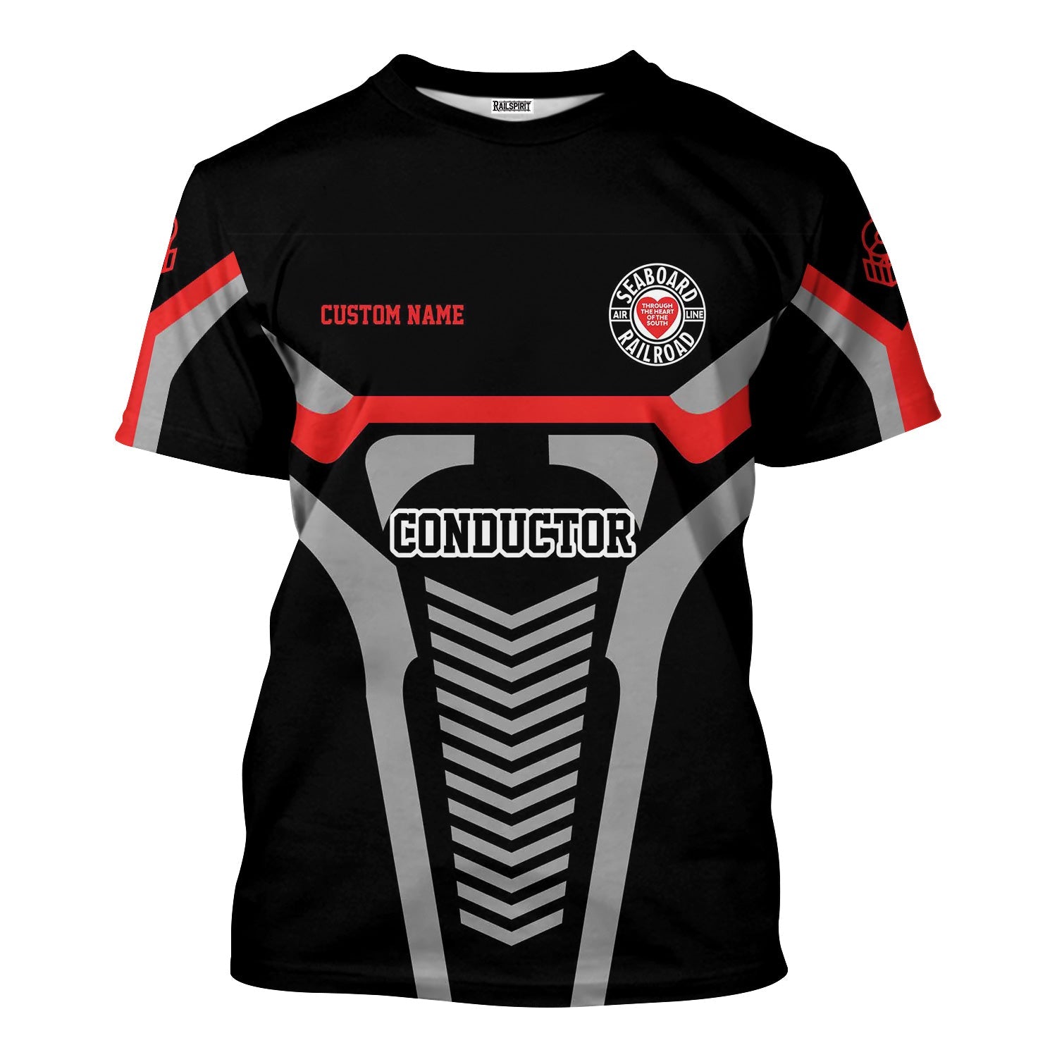 Railspirit Personalized Seaboard Air Line Railroad T-Shirt Track-Inspired with Custom Job Position Train Shirt