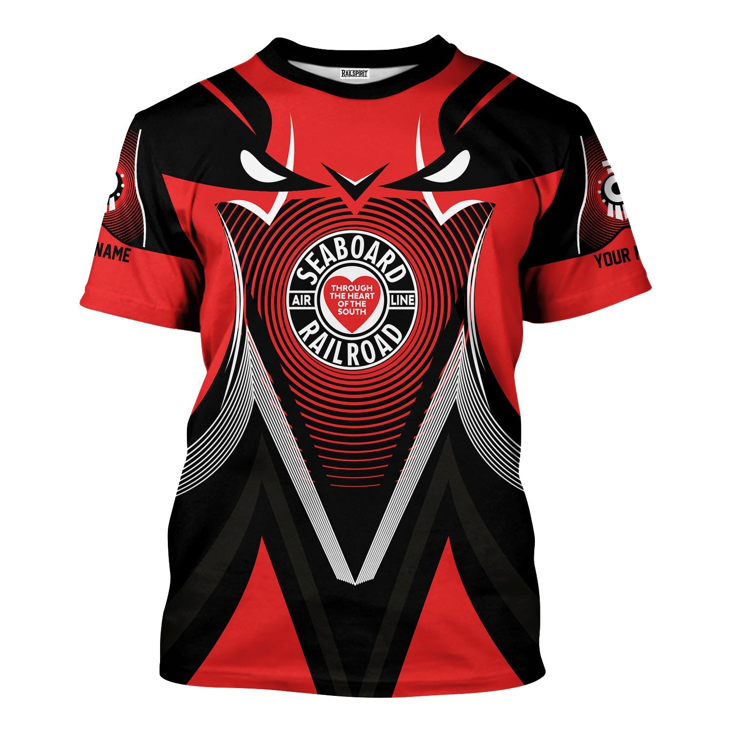 Railspirit Personalized Seaboard Air Line Railroad T-Shirt Vibrant Graphic Pattern Shirt For Train Enthusiasts