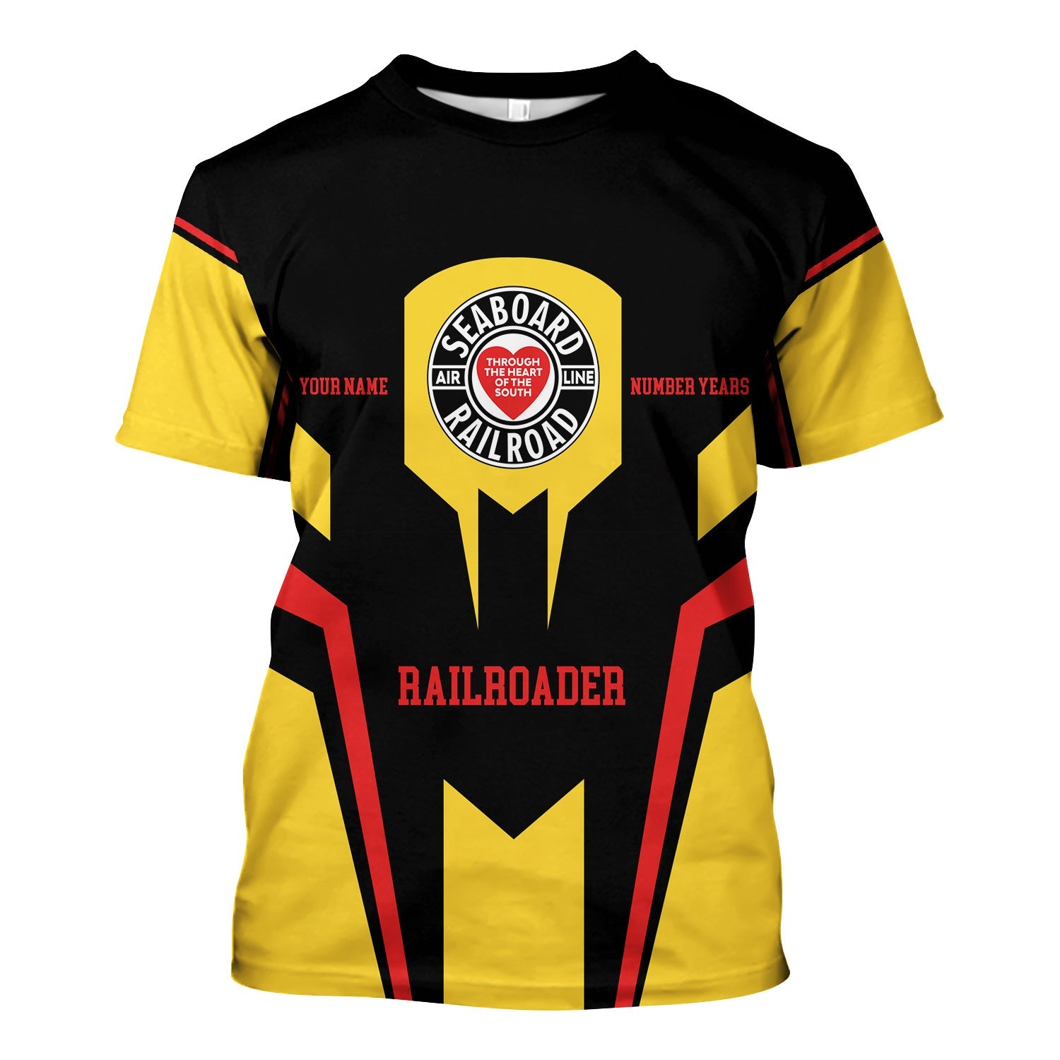 Railspirit Personalized Seaboard Air Line Railroad T-Shirt Custom Year Railroader Shirt Gift Idea For Train Lover
