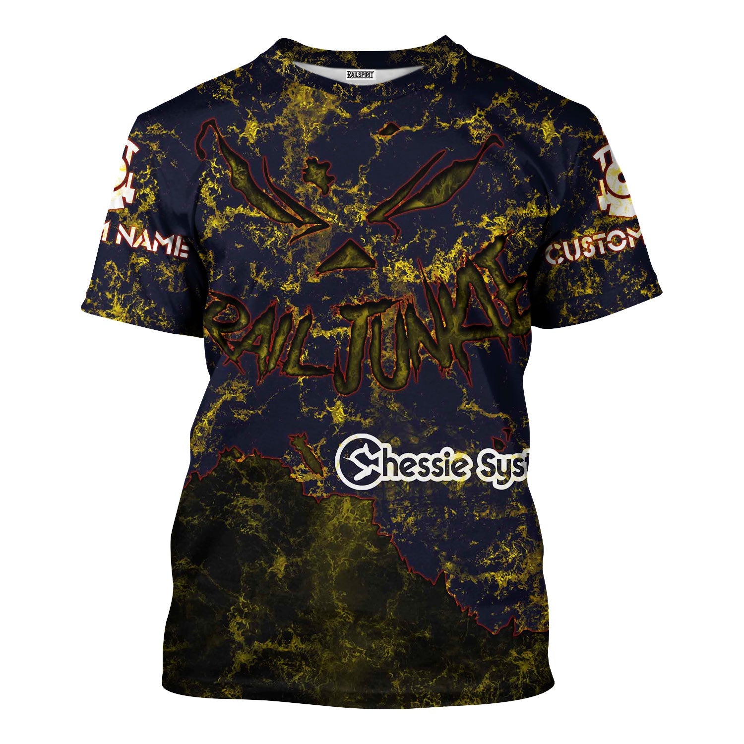 Railspirit Personalized Chessie System Railroad T-Shirt Torn Graphic Style Train Shirt For Rail Junkie