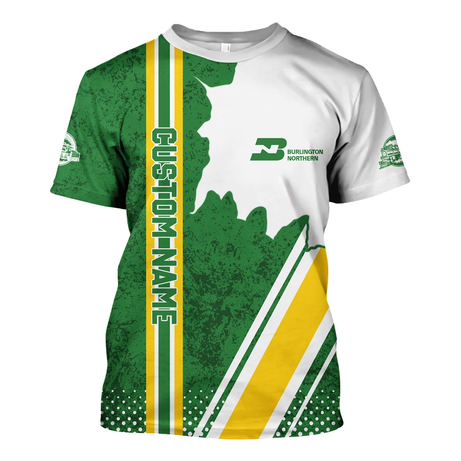 Railspirit Personalized Burlington Northern Railroad T-Shirt All Over Printed Unisex Shirt