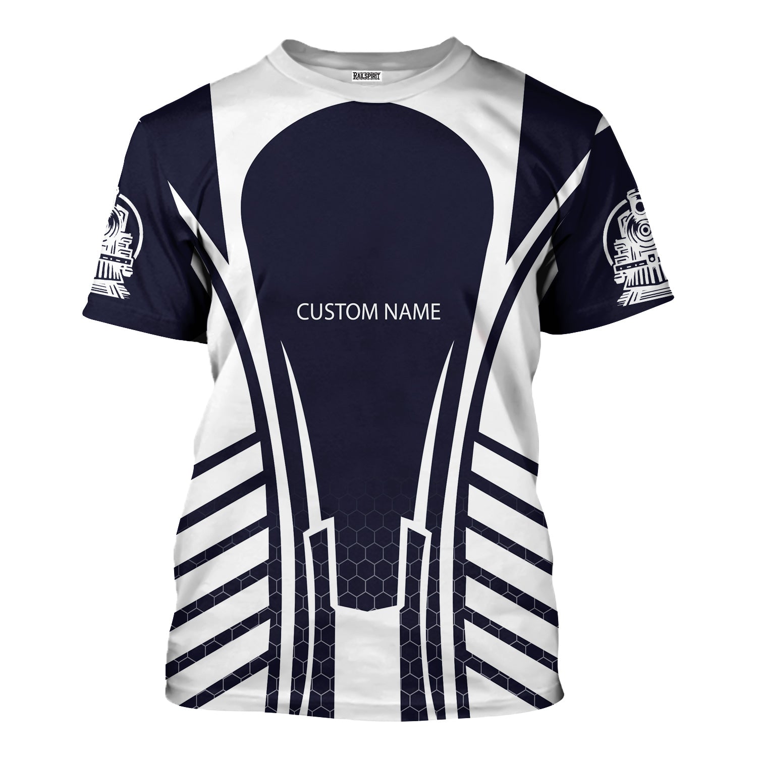 Railspirit Personalized Chessie System Railroad T-Shirt Striped Railroad Style Train Shirt All Over Print