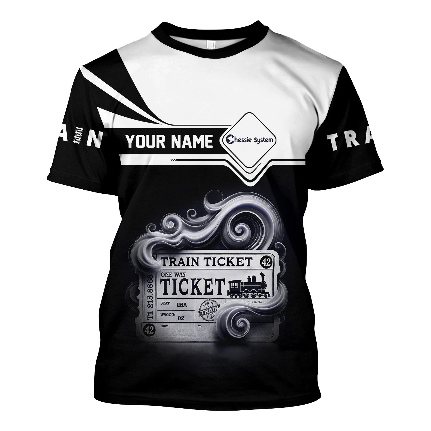 Railspirit Personalized Chessie System Railroad T Shirt Train Ticket American Locomotive Printed Train