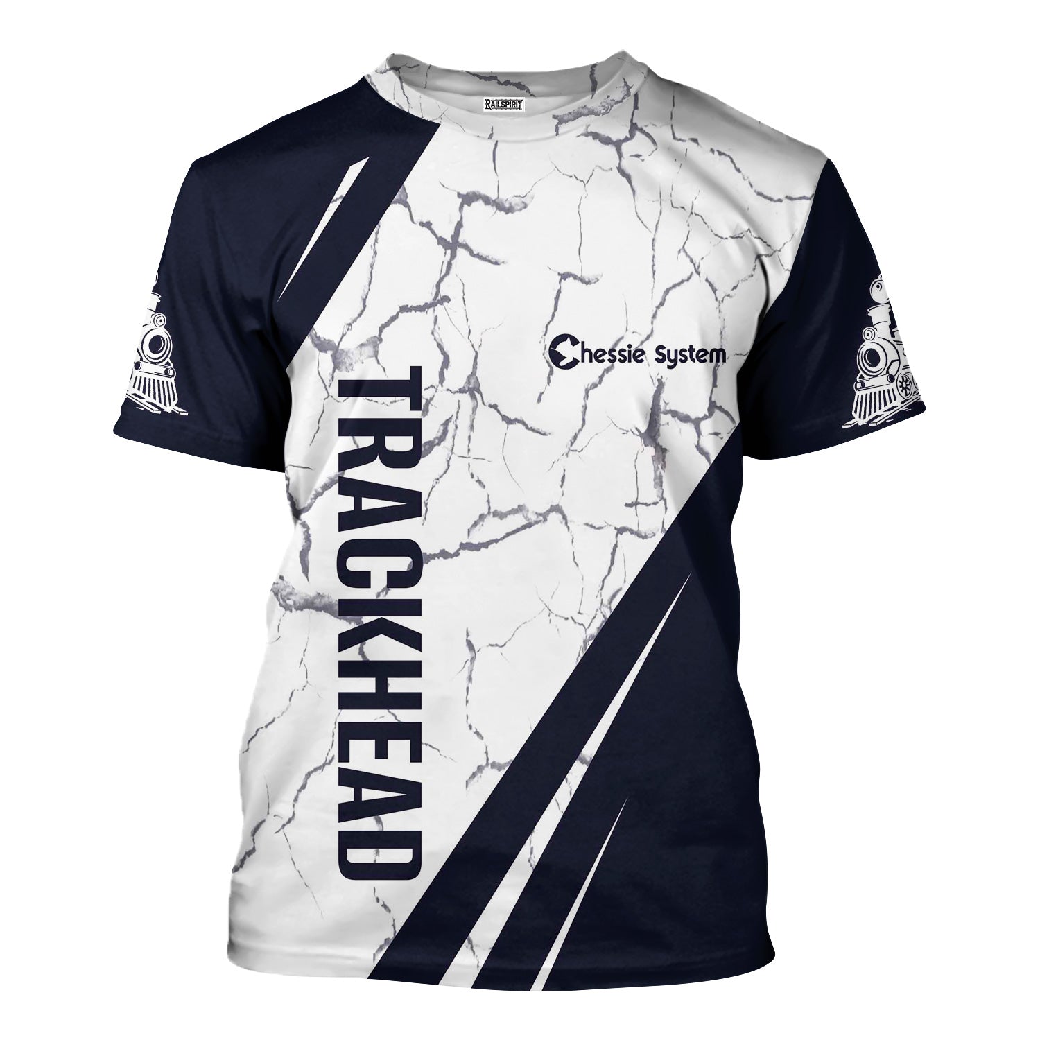 Railspirit Personalized Chessie System Railroad T-Shirt Crackle Texture Style Shirt For Trackhead