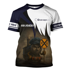 Railspirit Personalized Chessie System Railroad T-Shirt Angry Train Shirt Gift Idea For Train Lover