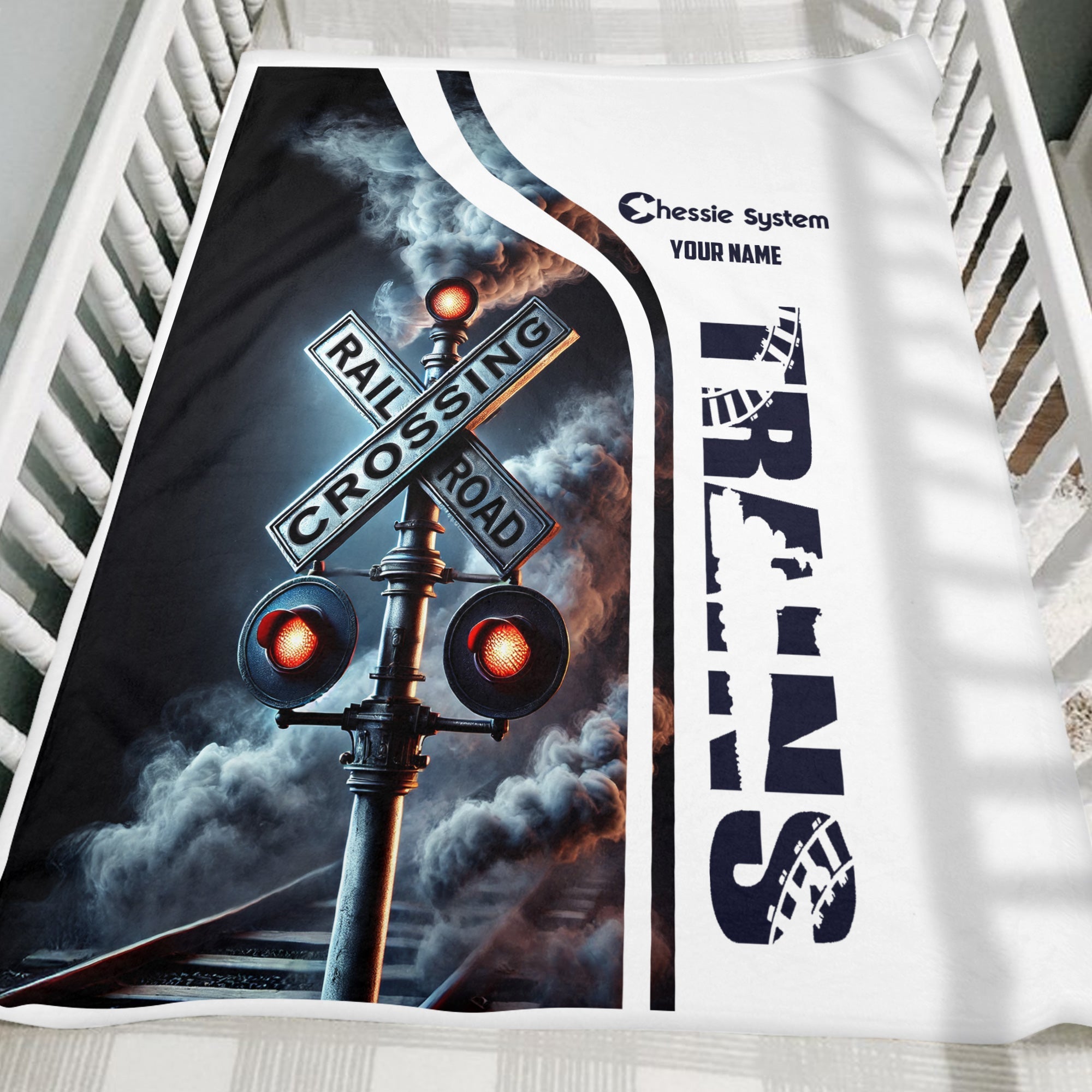 Railspirit Personalized Chessie System Railroad Blanket Railroad Crossing Sign Blanket All Over Print