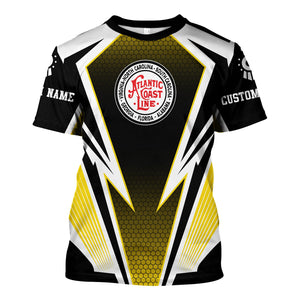 Railspirit Personalized Atlantic Coast Line Railroad T-Shirt Lightning Graphic Style Shirt Gift Idea For Train Lover