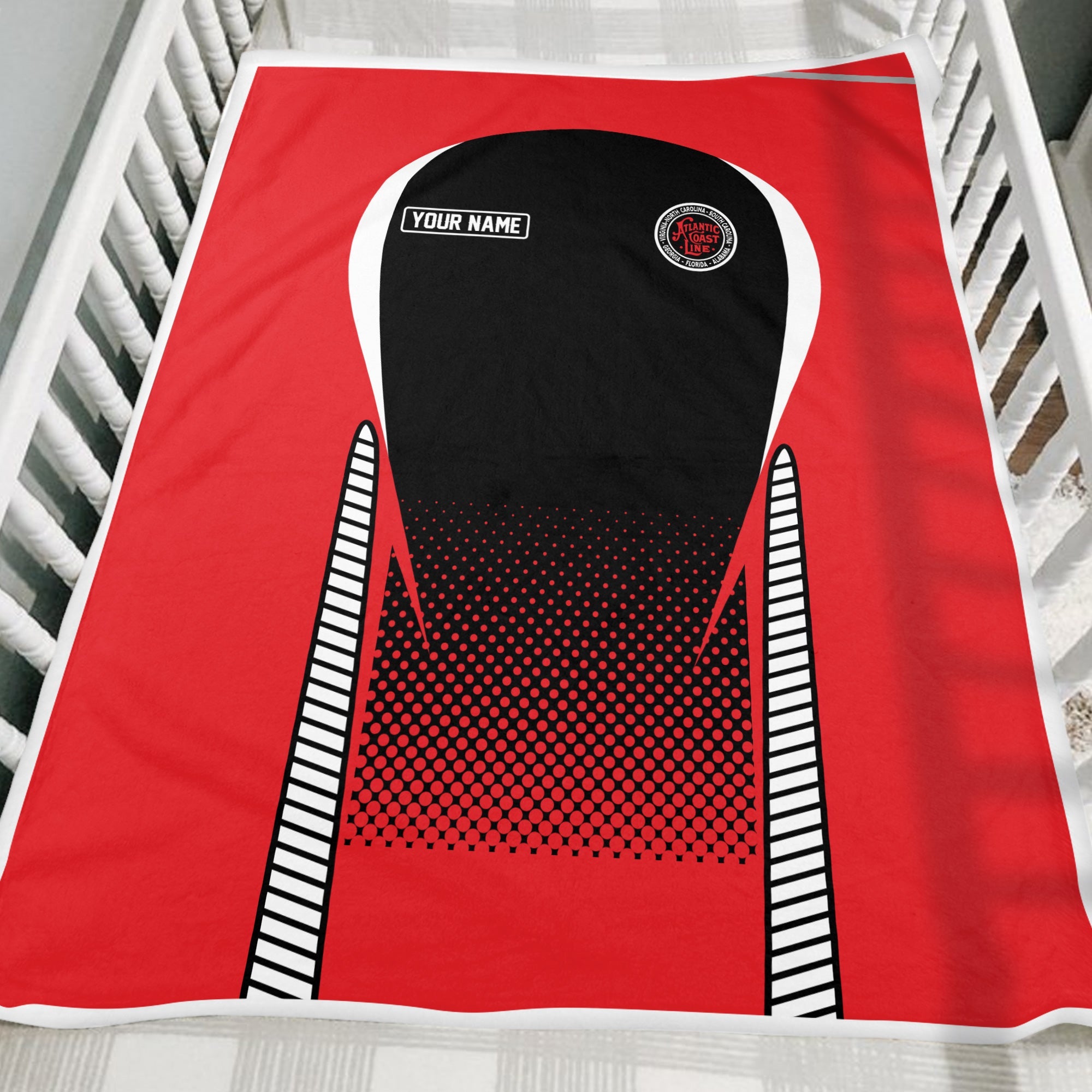 Railspirit Personalized Atlantic Coast Line Railroad Blanket Train Blanket Gift Idea For Train Lover