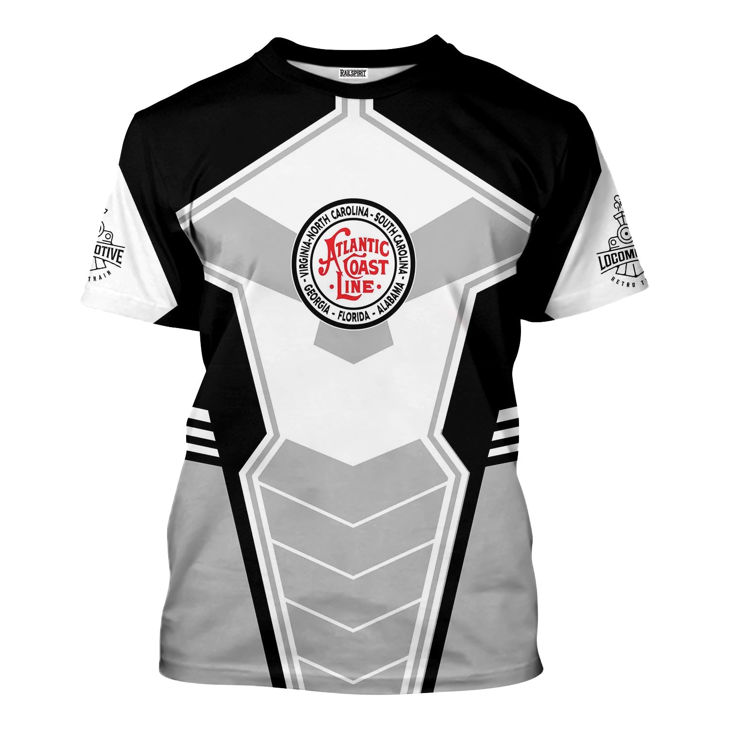 Railspirit Personalized Atlantic Coast Line Railroad T-Shirt Engine-Inspired Style Train Shirt for Railroad Fanatic