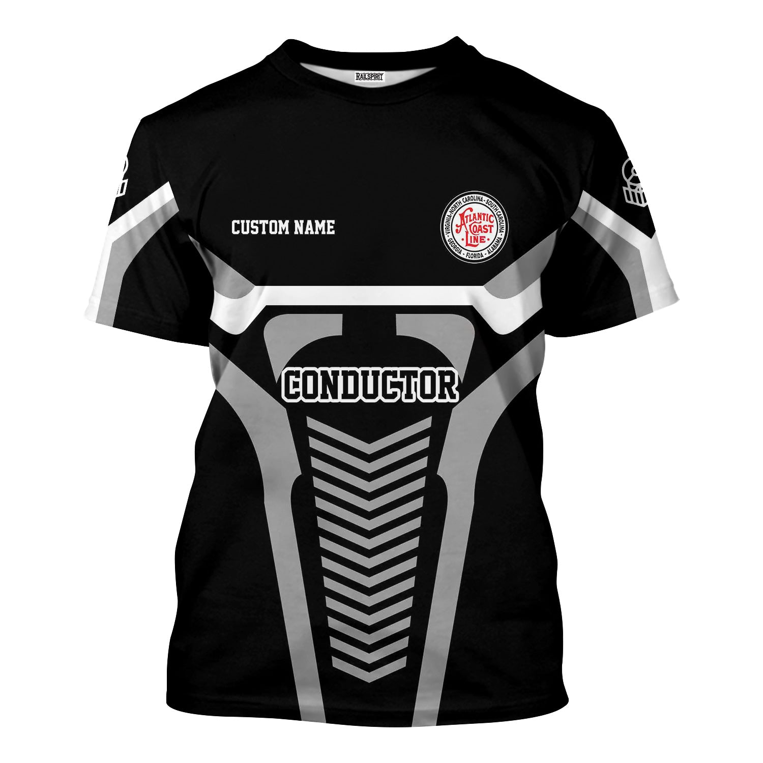 Railspirit Personalized Atlantic Coast Line Railroad T-Shirt Track-Inspired with Custom Job Position Train Shirt