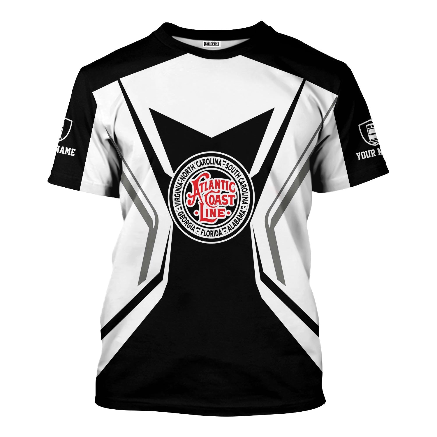 Railspirit Personalized Atlantic Coast Line Railroad T-Shirt Unique Style with Custom Job Train Shirt