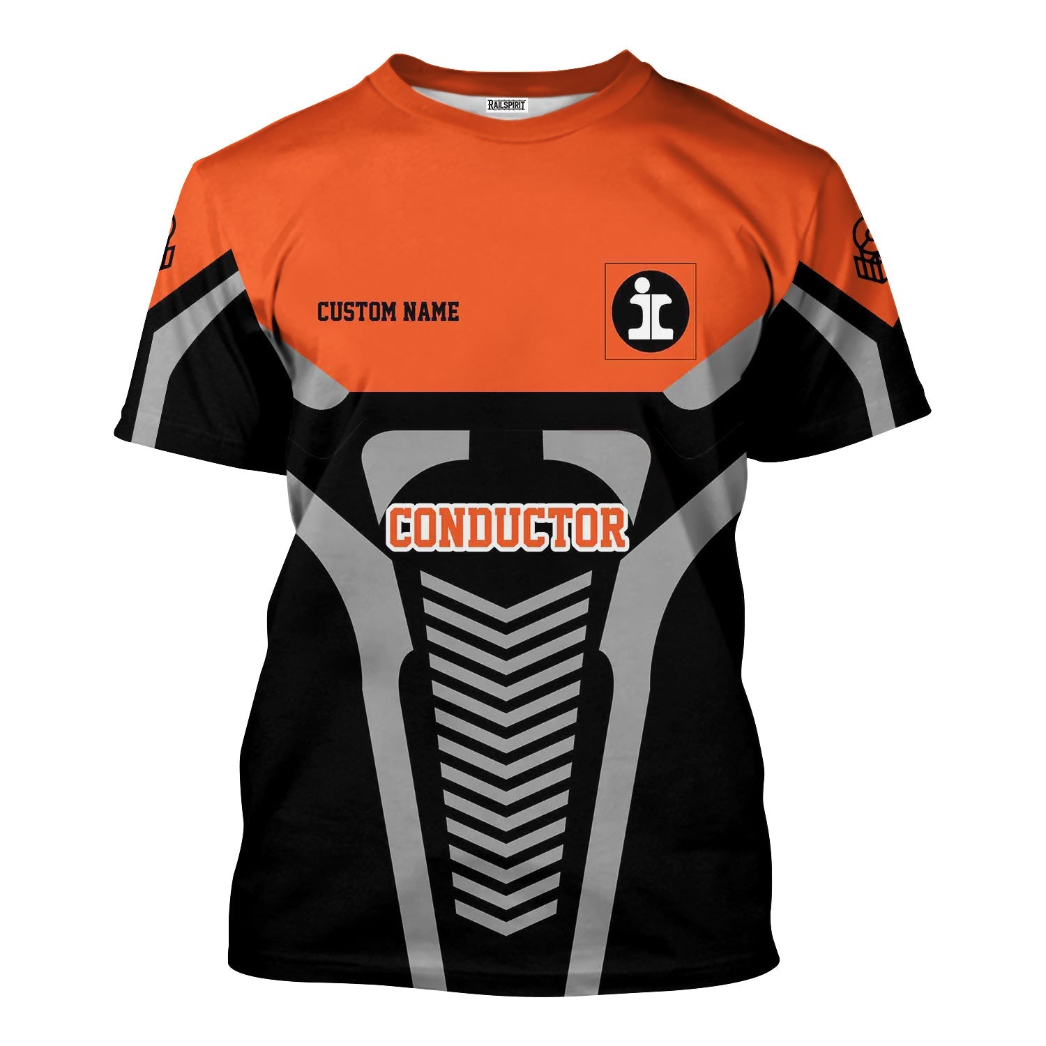 Railspirit Personalized Illinois Central Railroad T-Shirt Track-Inspired with Custom Job Position Train Shirt