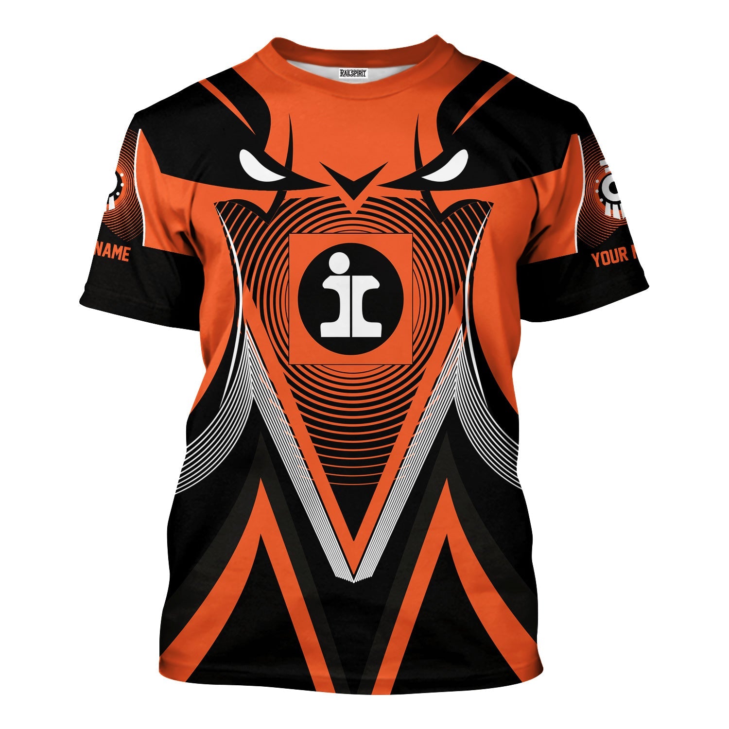 Railspirit Personalized Illinois Central Railroad T-Shirt Vibrant Graphic Pattern Shirt For Train Enthusiasts