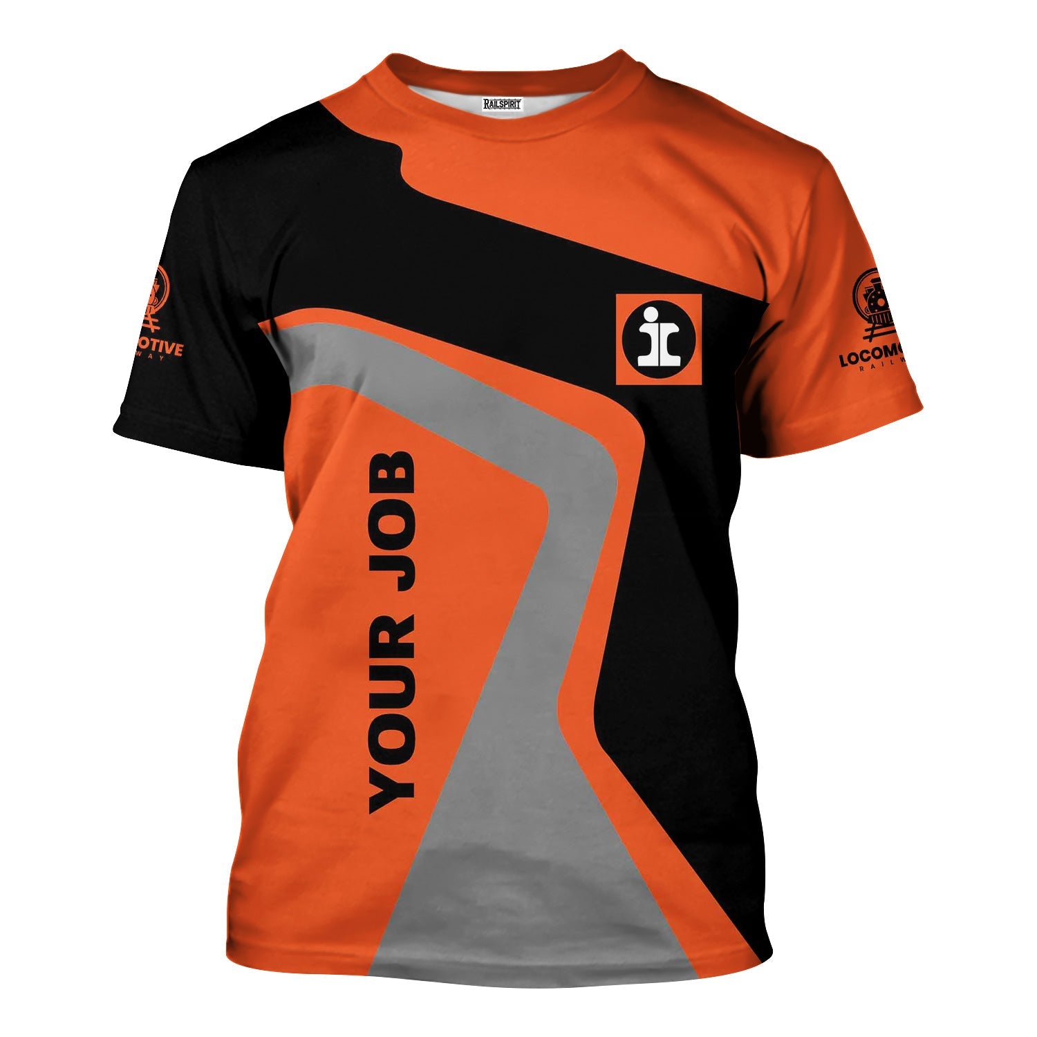 Railspirit Personalized Illinois Central Railroad T-Shirt Unique Design with Custom Job Position Train Shirt