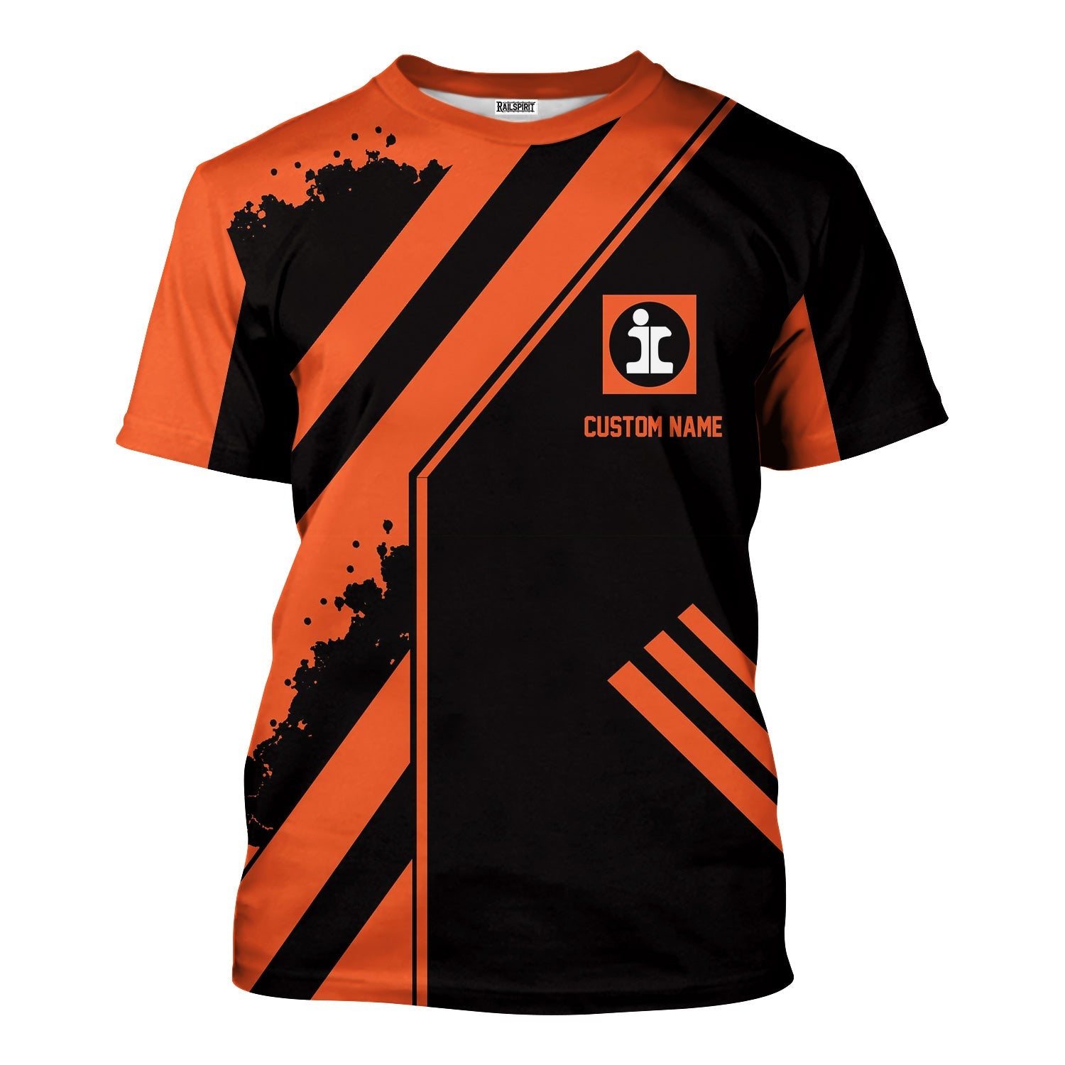 Railspirit Personalized Illinois Central Railroad T-Shirt Locomotive Design Train Shirt for Train Enthusiast