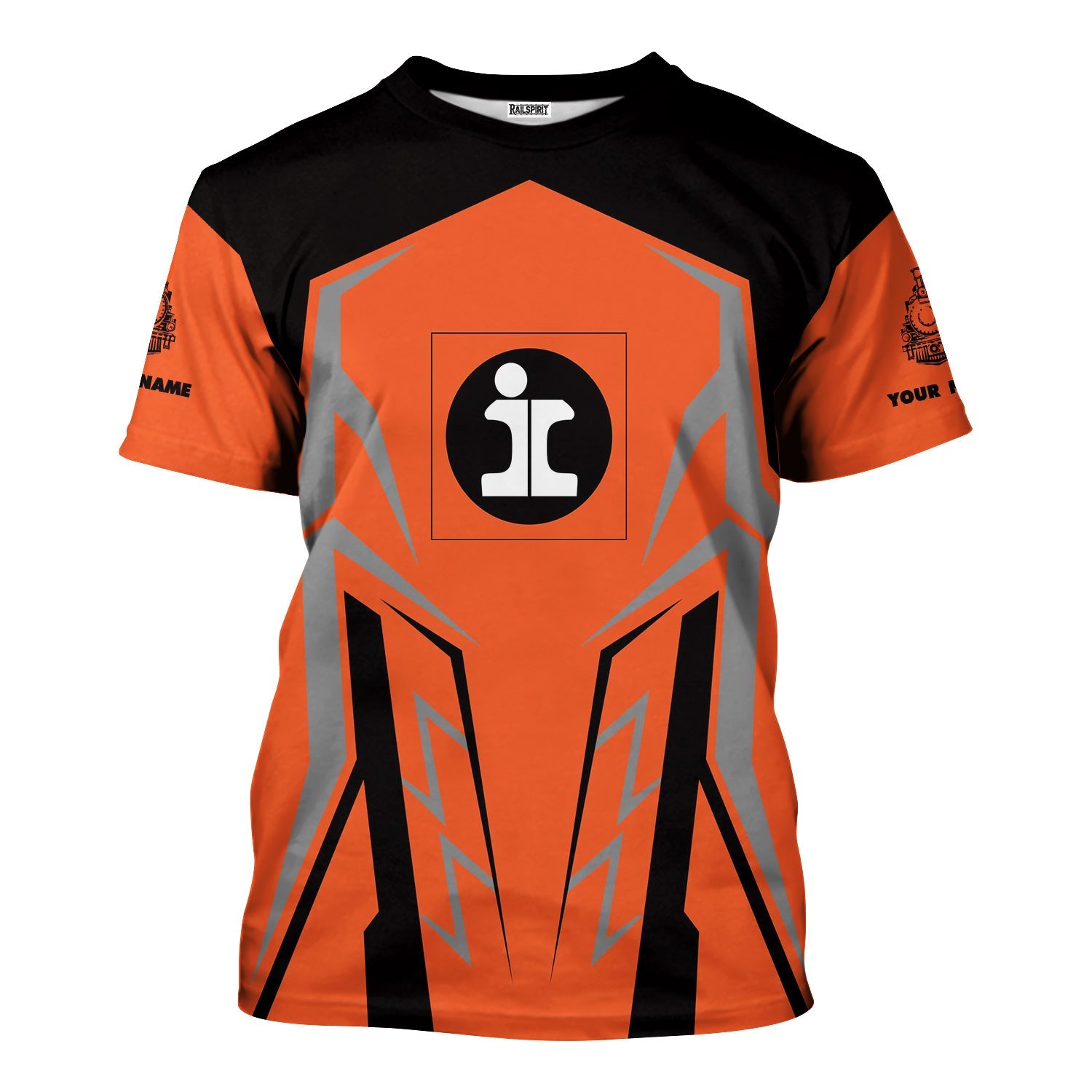 Railspirit Personalized Illinois Central Railroad T-Shirt Futuristic Design with Custom Job Train Shirt