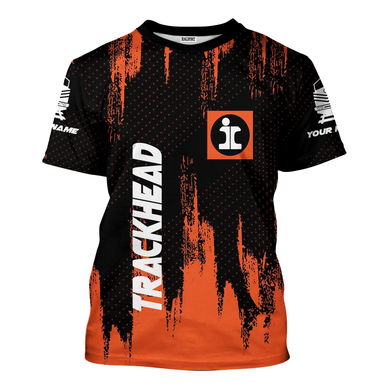 Railspirit Personalized Illinois Central Railroad T-Shirt Paint Impact Design Train Shirt for Trackhead