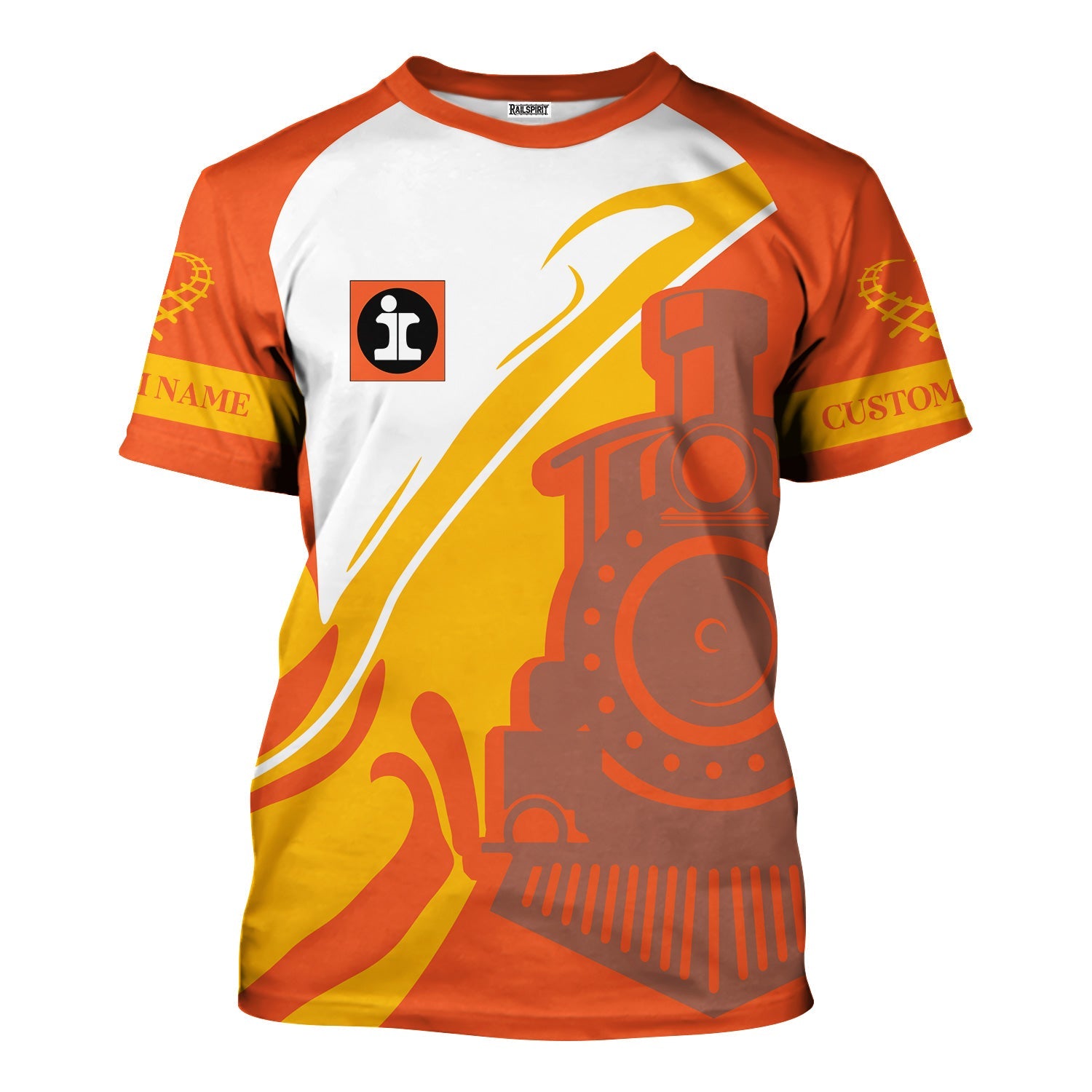 Railspirit Personalized Illinois Central Railroad T-Shirt Flame-Inspired Style Shirt Gift Idea For Train Lovers