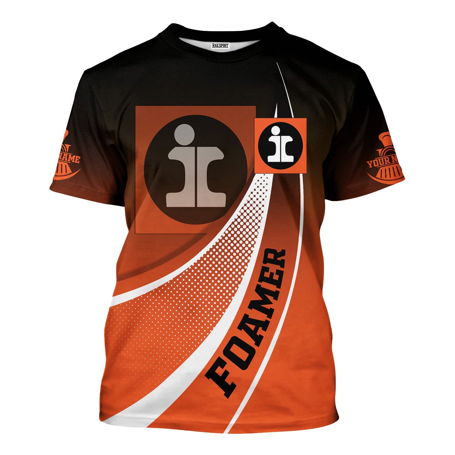 Railspirit Personalized Illinois Central Railroad T-Shirt Railway-Themed Style Shirt Gift Idea For Trainspotter