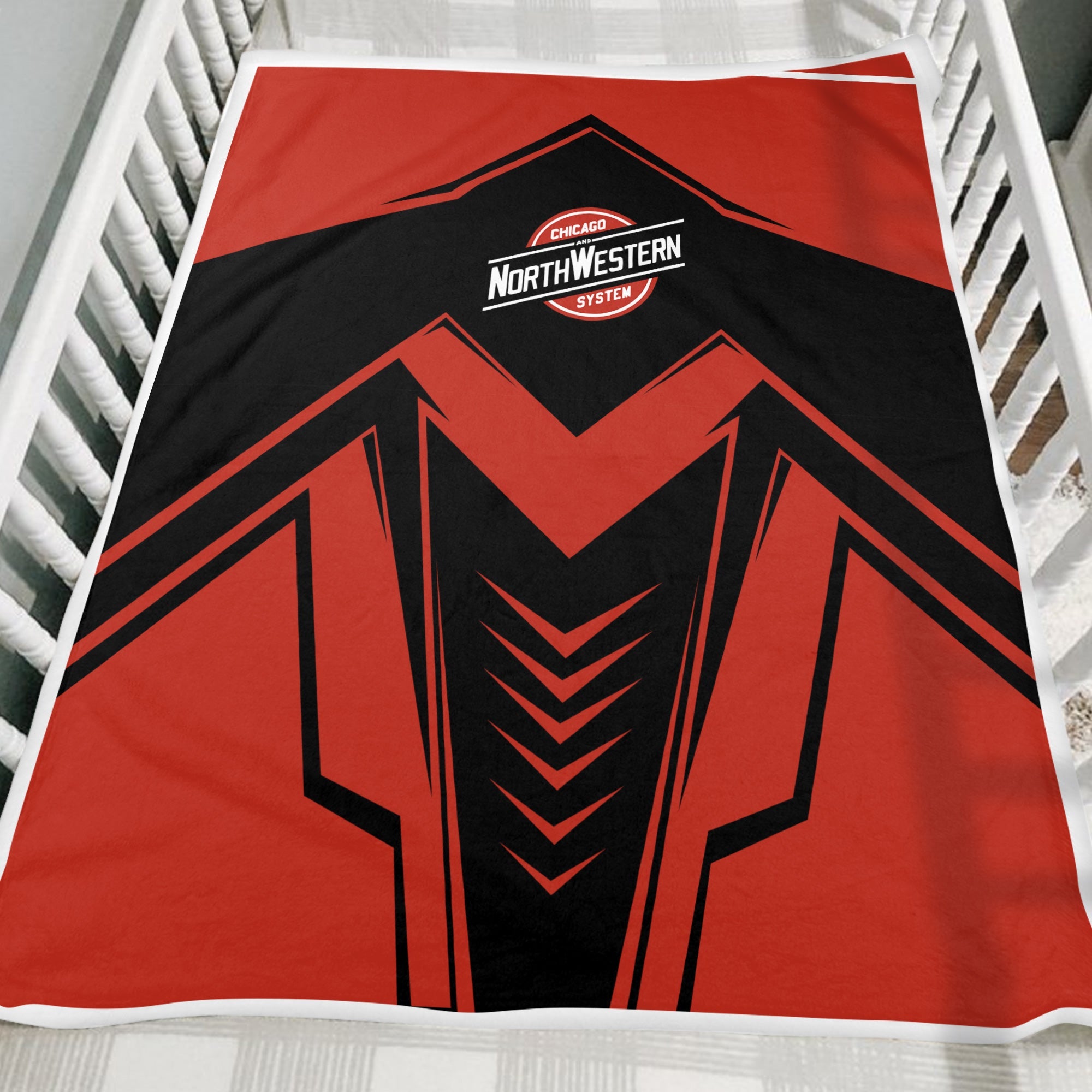 Railspirit Chicago and North Western Railway Blanket Railway Trainspotter Style Blanket Gift Idea For Foamers