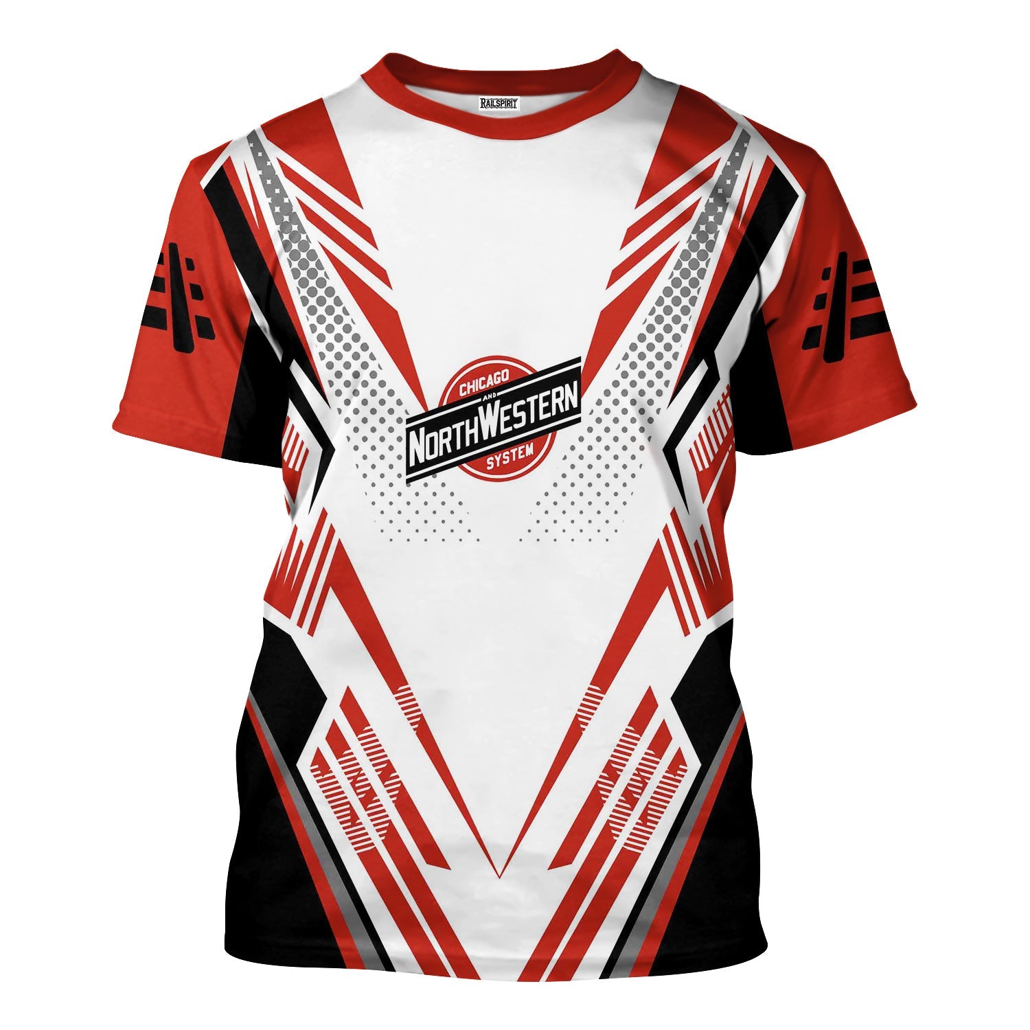 Railspirit Personalized Chicago and North Western Railway T-Shirt Railroad Tribute Design Train Shirt for Train Lovers