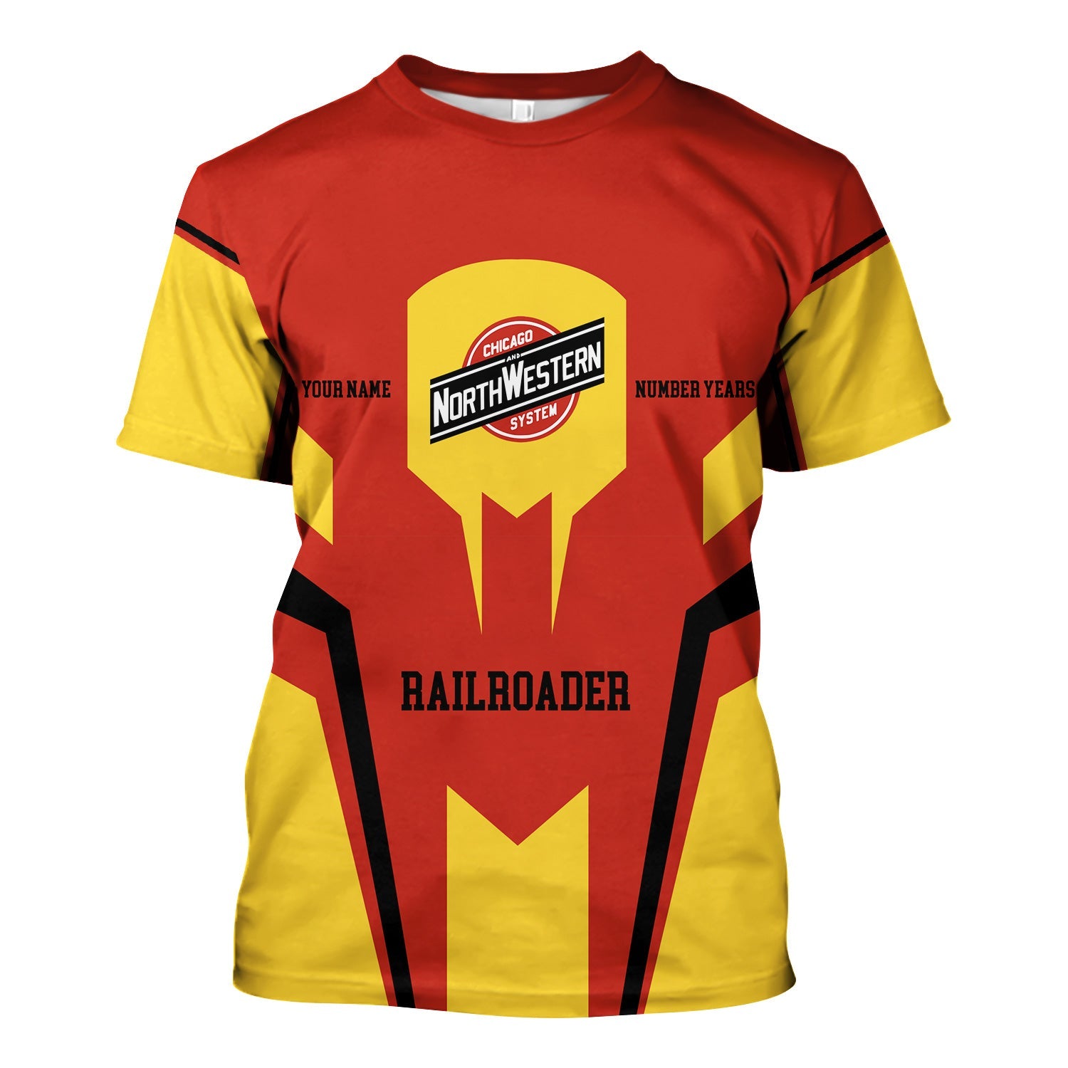 Railspirit Personalized Chicago and North Western Railway T-Shirt Custom Year Railroader Shirt Gift Idea For Train Lover