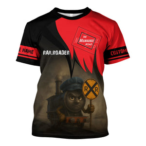 Railspirit Personalized Chicago, Milwaukee, St. Paul and Pacific Railroad T-Shirt Angry Train Milwaukee Road T-Shirt Gift Idea For Train Lover