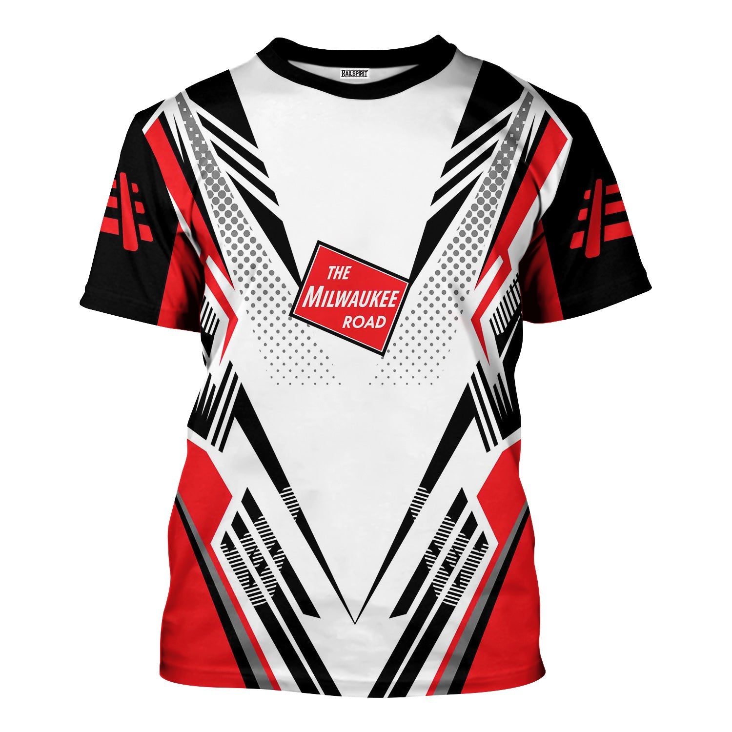 Railspirit Personalized Chicago, Milwaukee, St. Paul and Pacific Railroad T-Shirt Railroad Tribute Design Milwaukee Road Train Shirt for Train Lovers