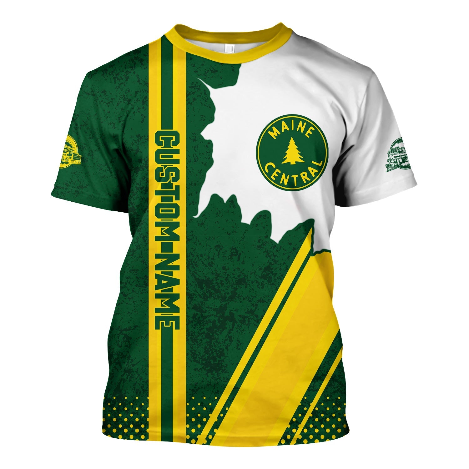 Railspirit Personalized Maine Central Railroad T-Shirt All Over Printed Unisex Shirt