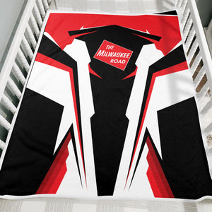 Railspirit Personalized Chicago, Milwaukee, St. Paul and Pacific Railroad Blanket Milwaukee Road Strong Line Train Blanket Gift Idea For Train Lover