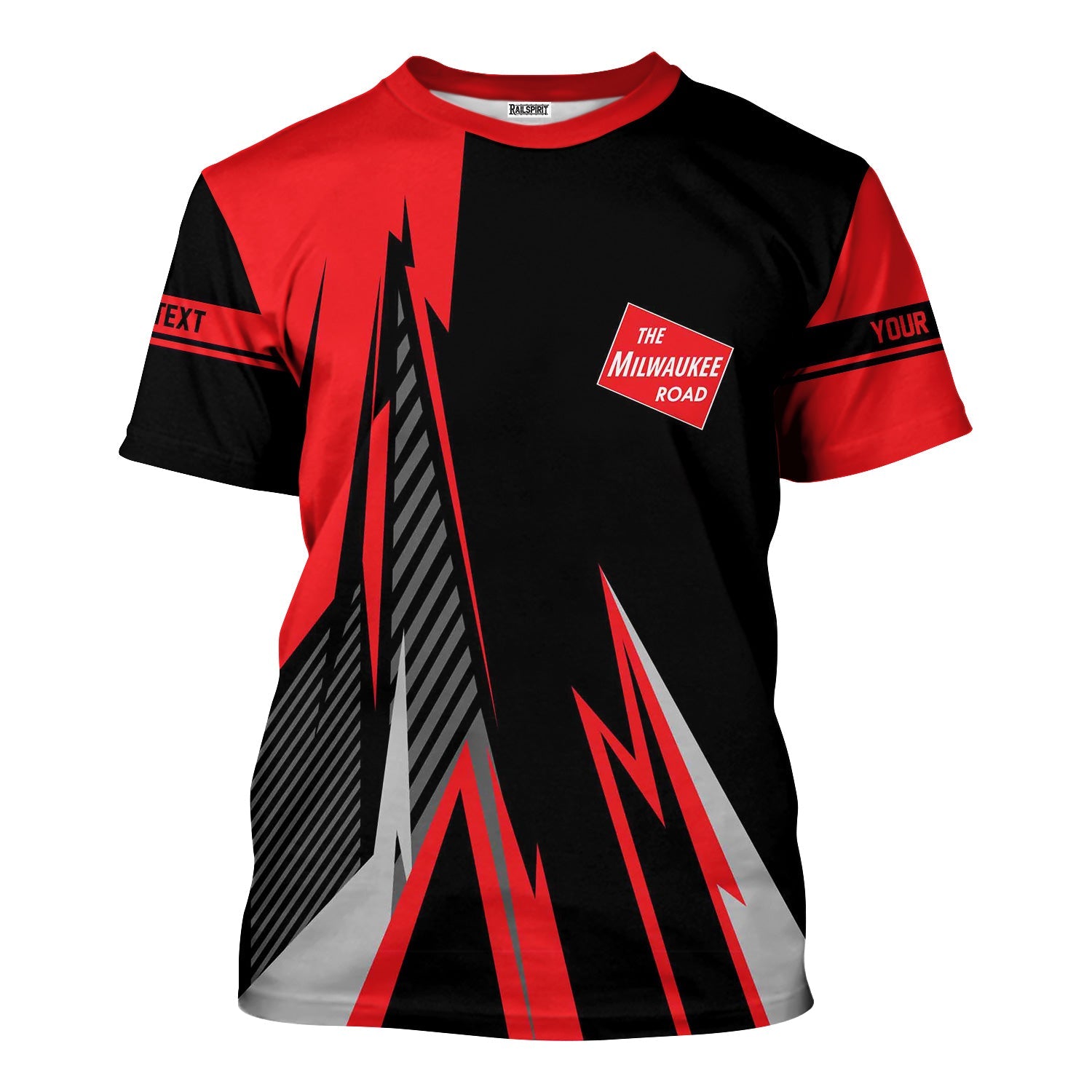 Railspirit Personalized Chicago, Milwaukee, St. Paul and Pacific Railroad T-Shirt Lightning-Inspired Railway Style Milwaukee Road Shirt