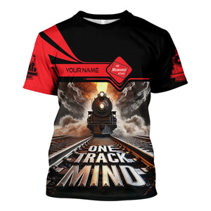 Railspirit Personalized Chicago, Milwaukee, St. Paul and Pacific Railroad T Shirt One Track Mind Milwaukee Road Train Printed Shirt