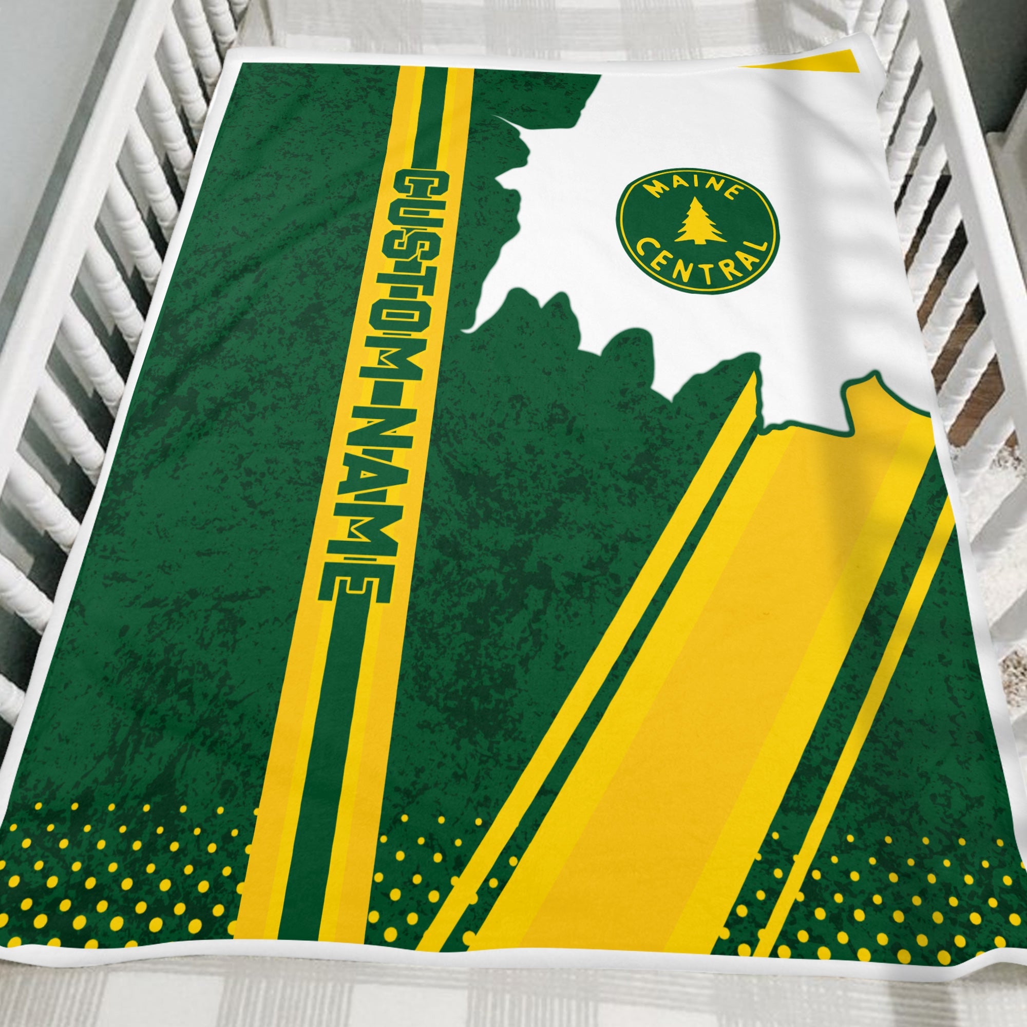 Railspirit Personalized Maine Central Railroad Blanket Vintage All Over Printed Blanket