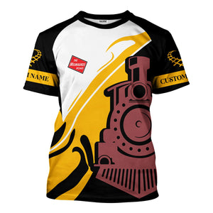 Railspirit Personalized Chicago, Milwaukee, St.Paul and Pacific Railroad T-Shirt Flame-Inspired Style Milwaukee Road Shirt Gift Idea For Train Lovers