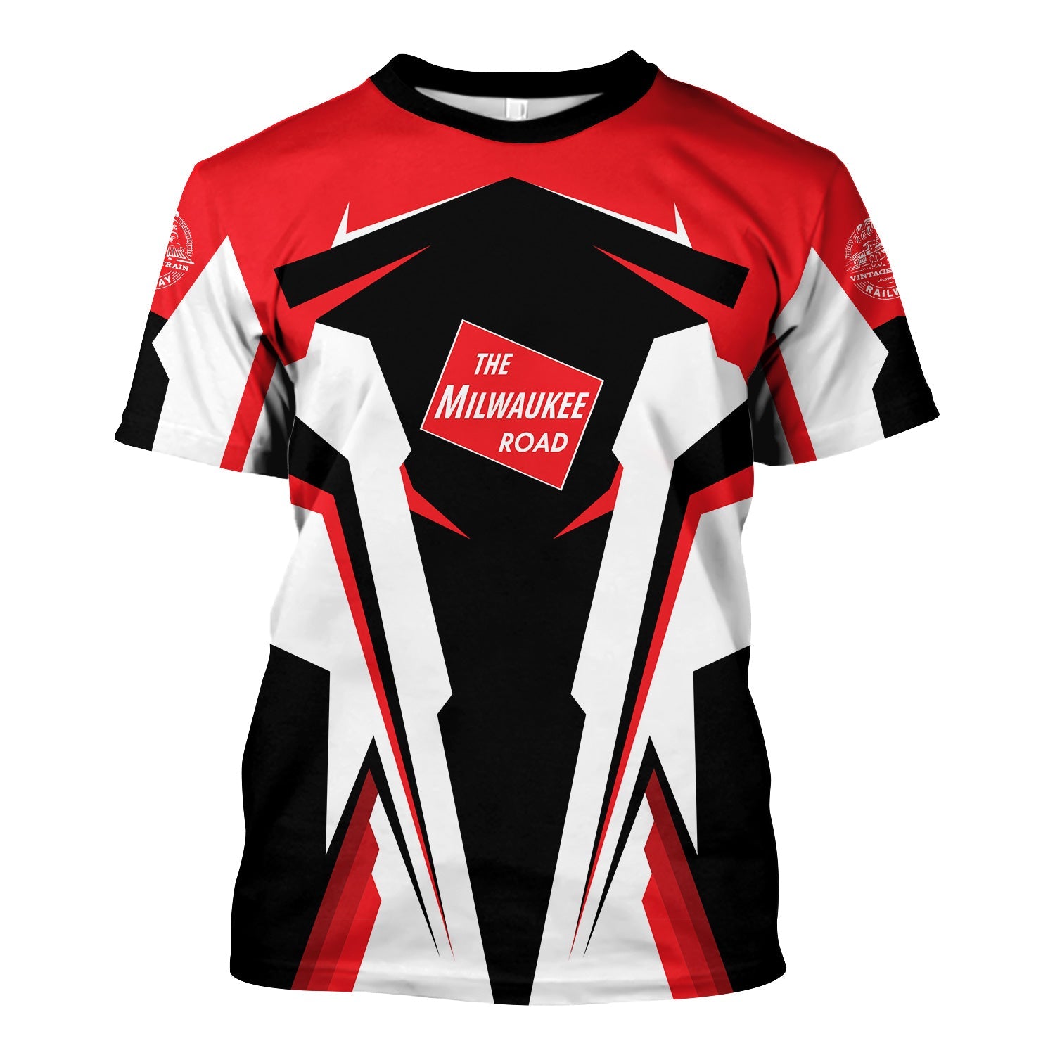 Railspirit Personalized Chicago, Milwaukee, St. Paul and Pacific Railroad T Shirt Milwaukee Road Strong Line Style Train Unisex Shirt All Over Print