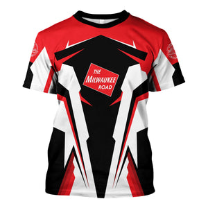 Railspirit Personalized Chicago, Milwaukee, St. Paul and Pacific Railroad T Shirt Milwaukee Road Strong Line Style Train Unisex Shirt All Over Print