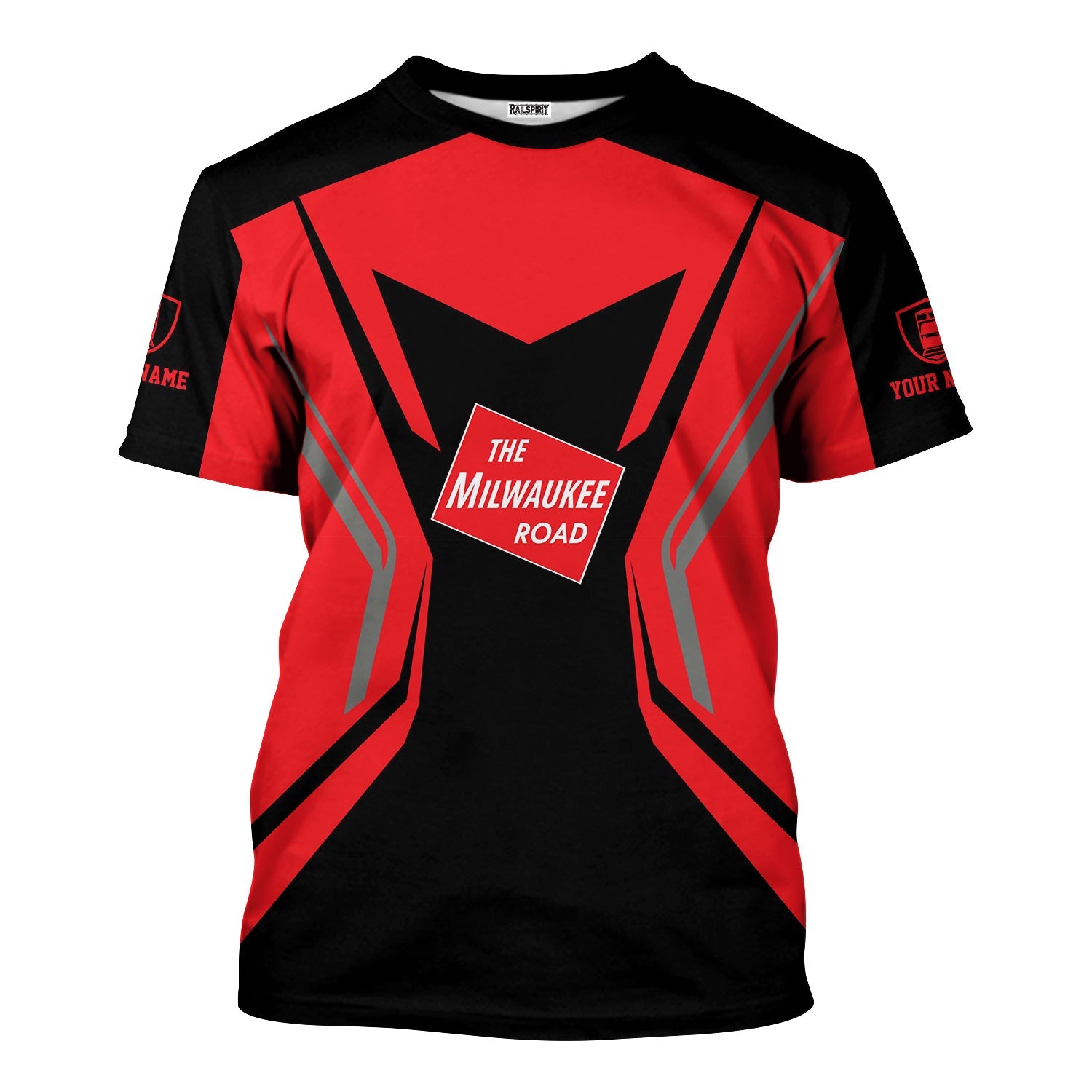 Railspirit Personalized Chicago, Milwaukee, St. Paul and Pacific Railroad T-Shirt Unique Style with Custom Job Milwaukee Road Train Shirt