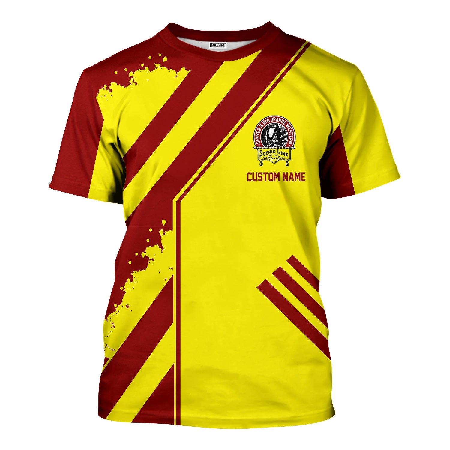 Railspirit Personalized Denver and Rio Grande Western Railroad T-Shirt Locomotive Design Train Shirt for Train Enthusiast