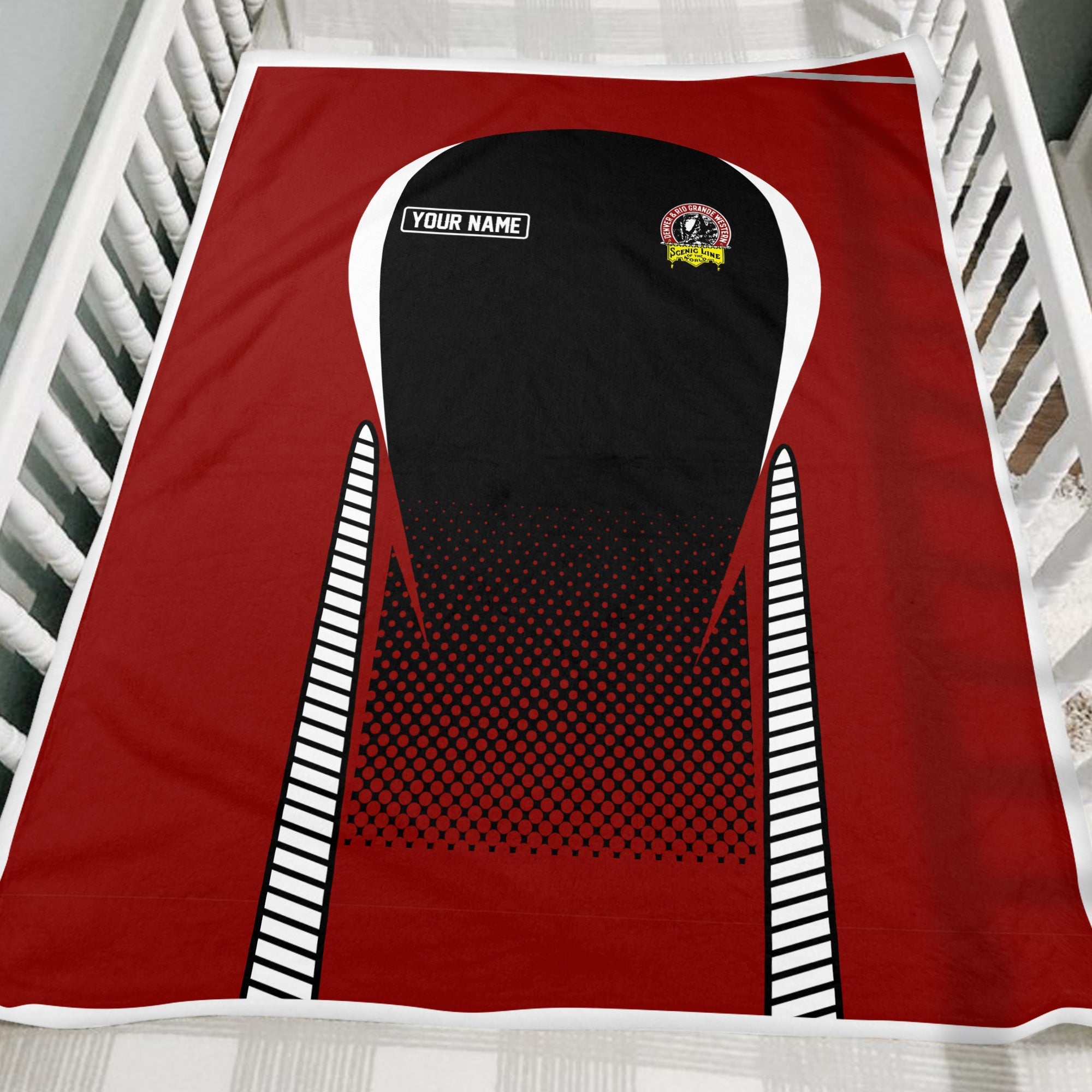 Railspirit Personalized Denver and Rio Grande Western Railroad Blanket Train Blanket Gift Idea For Train Lover