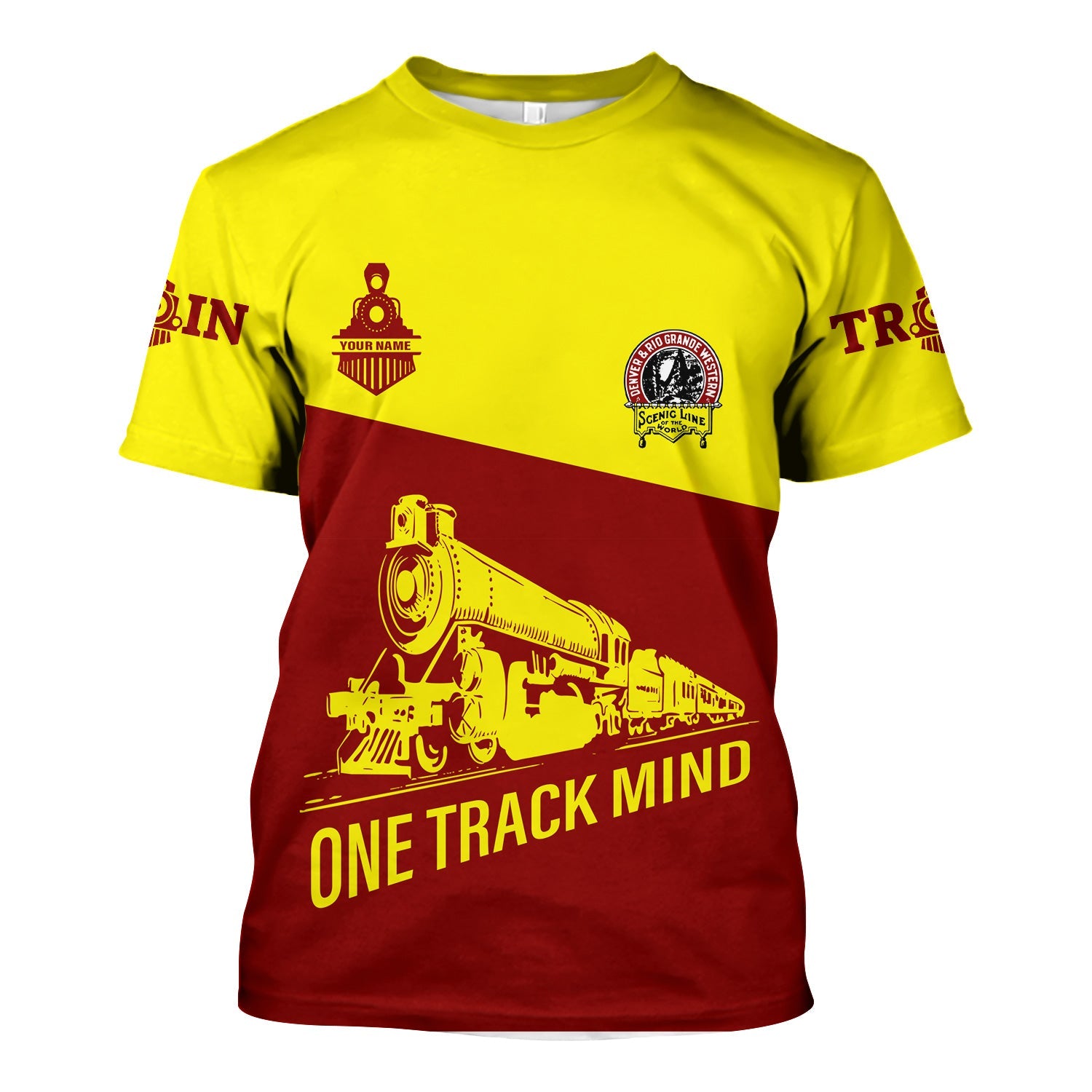 Railspirit Personalized Denver and Rio Grande Western Railroad T Shirt One Track Mind Milwaukee Road Unisex Train Shirt Gift Idea For Train Lover